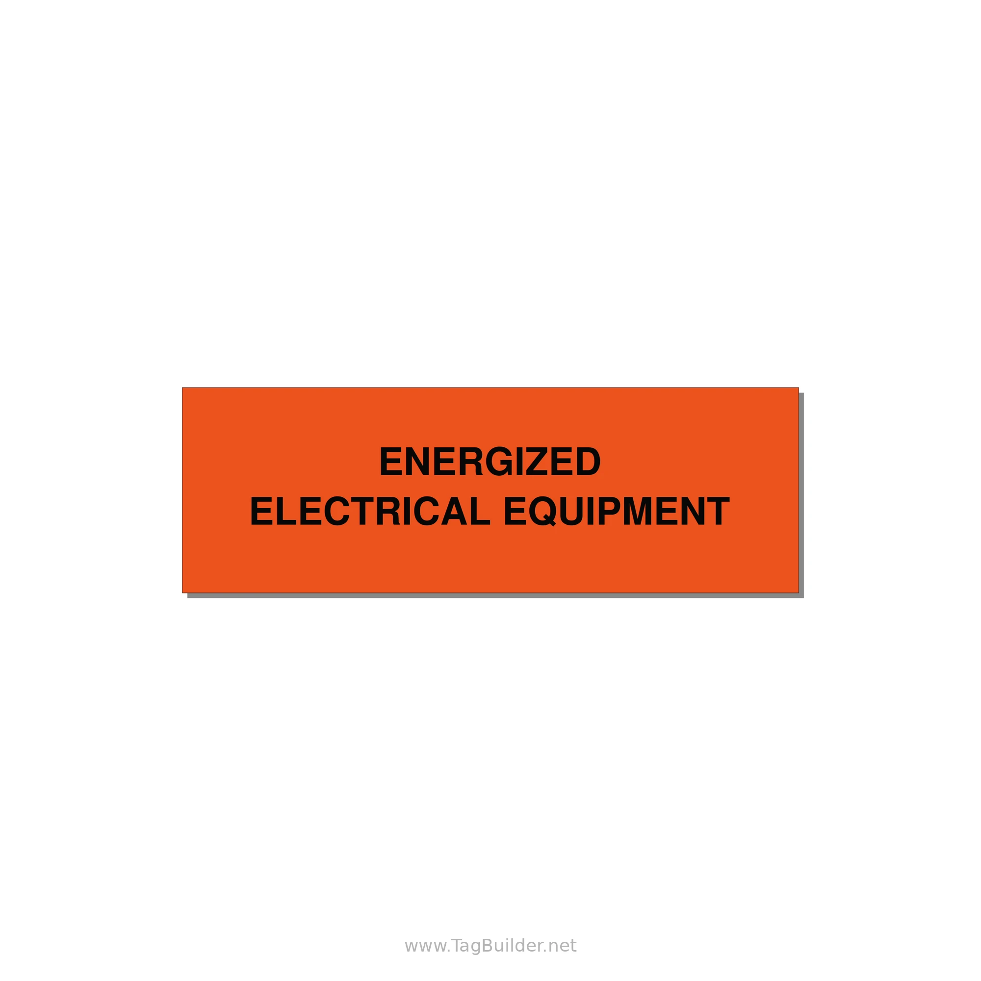 3.0x1.0" Electrical Safety Label - ENERGIZED ELECTRICAL EQUI — 3x1" Black on Orange, Adhesive