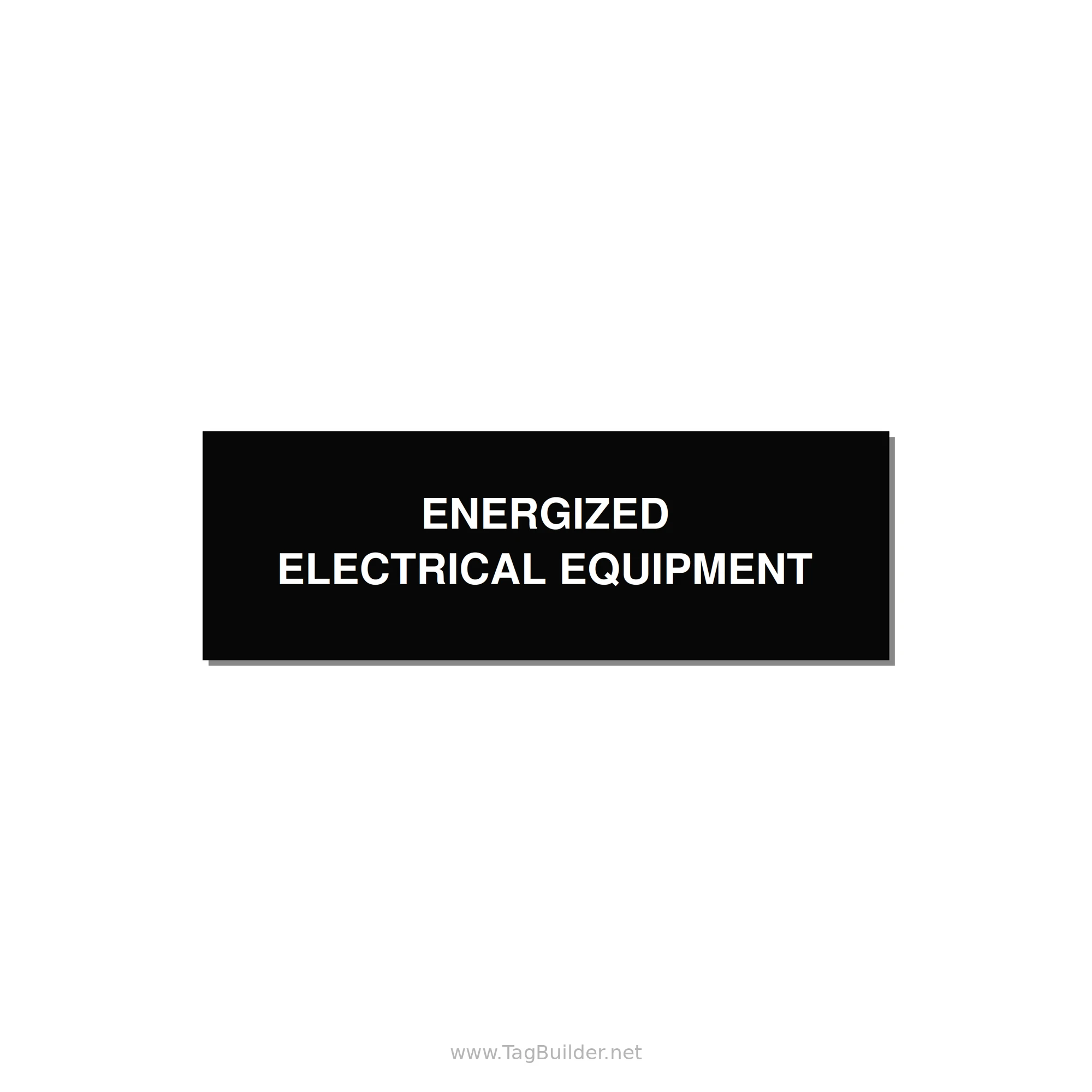 3.0x1.0" Electrical Safety Label - ENERGIZED ELECTRICAL EQUI — 3x1" White on Black, Holes