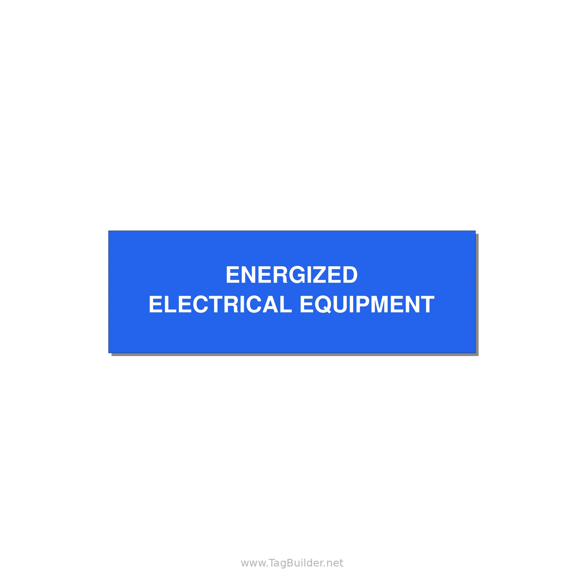 3.0x1.0" Electrical Safety Label - ENERGIZED ELECTRICAL EQUI — 3x1" White on Blue, Adhesive