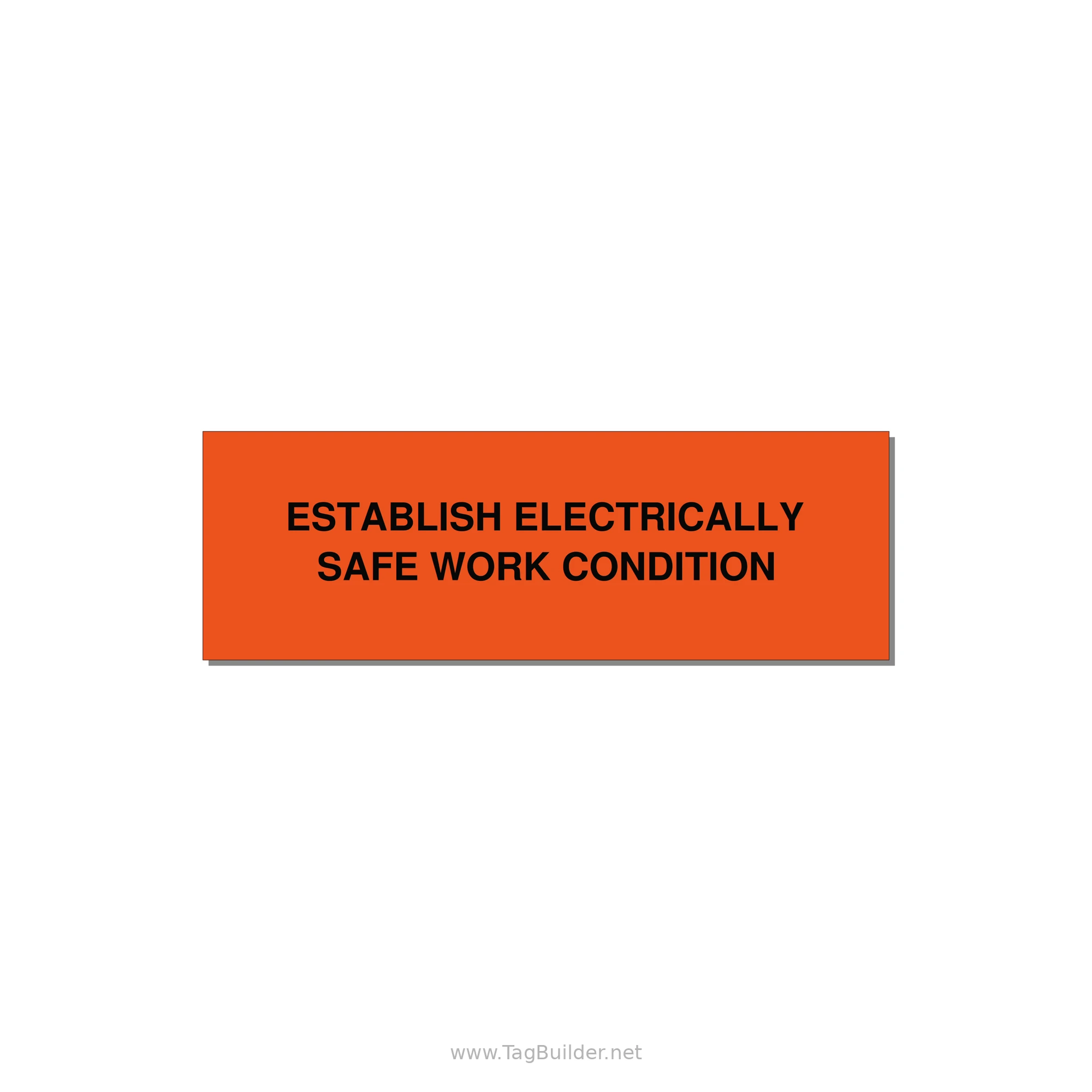3.0x1.0" Electrical Safety Label - ESTABLISH ELECTRICALLY SA — 3x1" Black on Orange, Adhesive