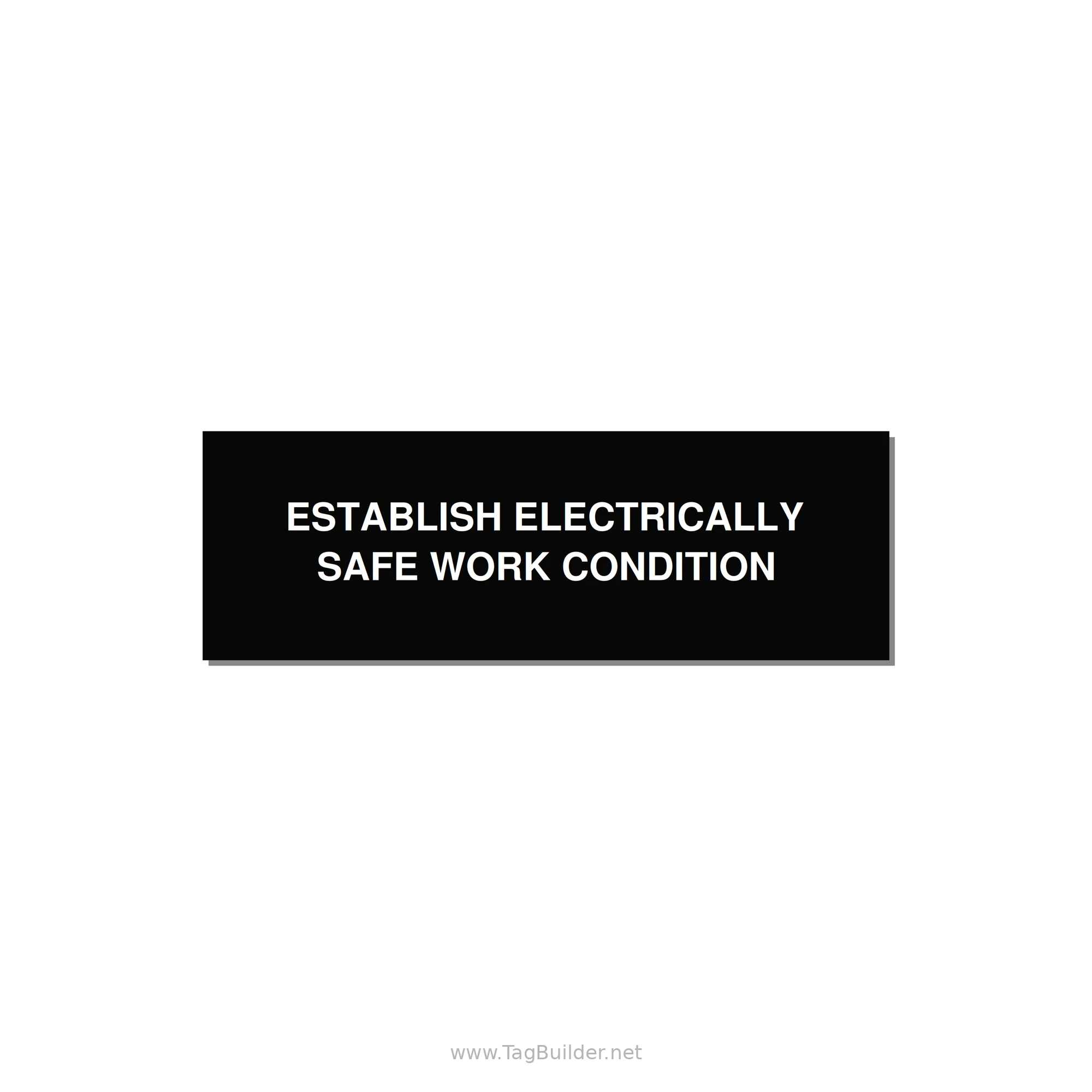 3.0x1.0" Electrical Safety Label - ESTABLISH ELECTRICALLY SA — 3x1" White on Black, Holes