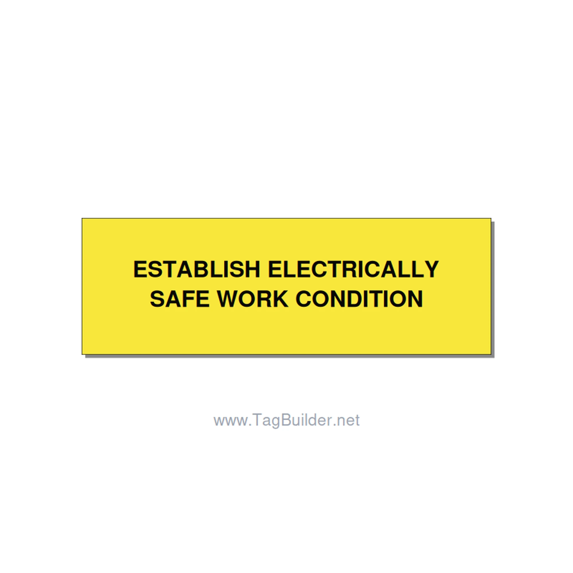 3.0x1.0" Electrical Safety Label - ESTABLISH ELECTRICALLY SA, Black/Yellow, Hole