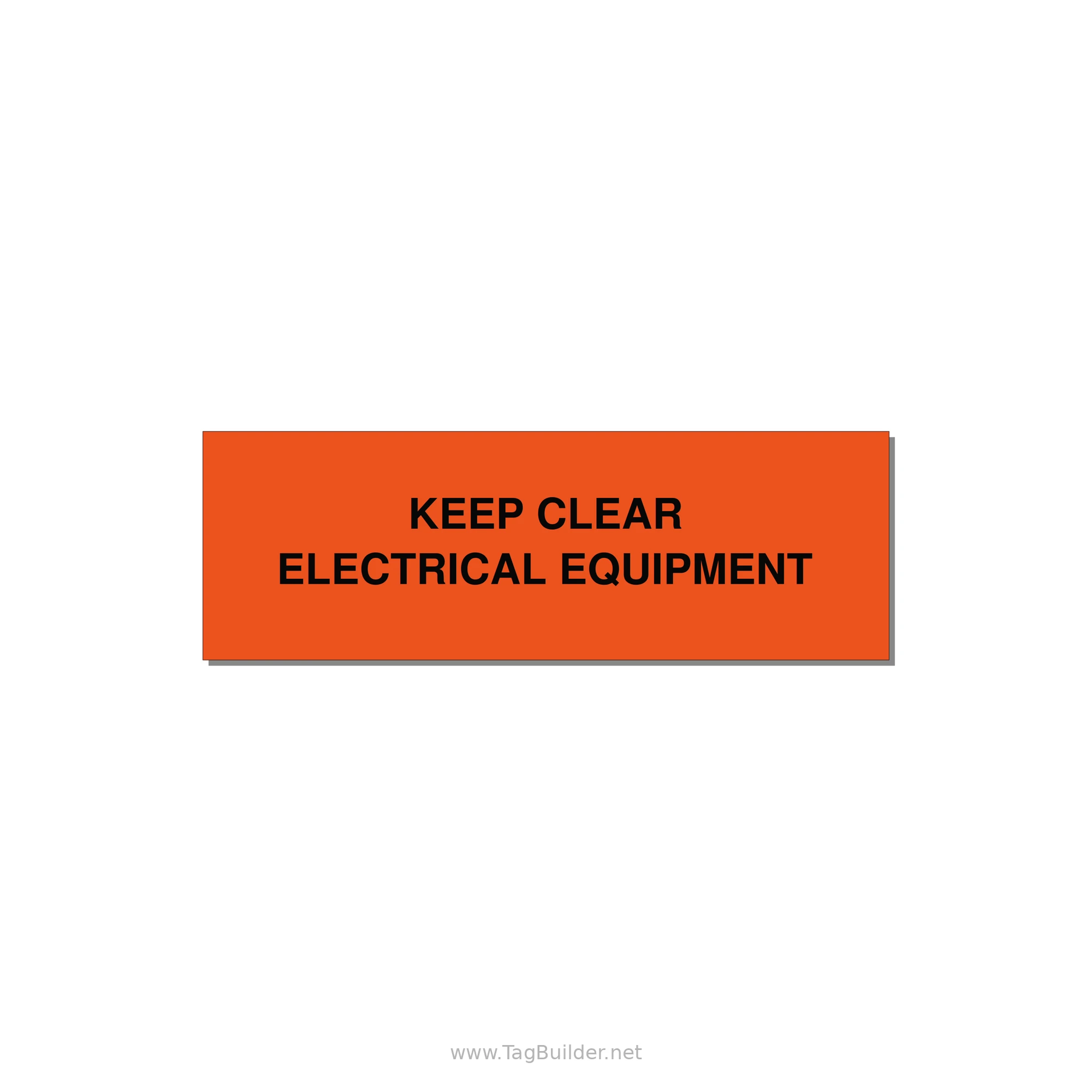 3.0x1.0" Electrical Safety Label - KEEP CLEAR ELECTRICAL EQU — 3x1" Black on Orange, Holes