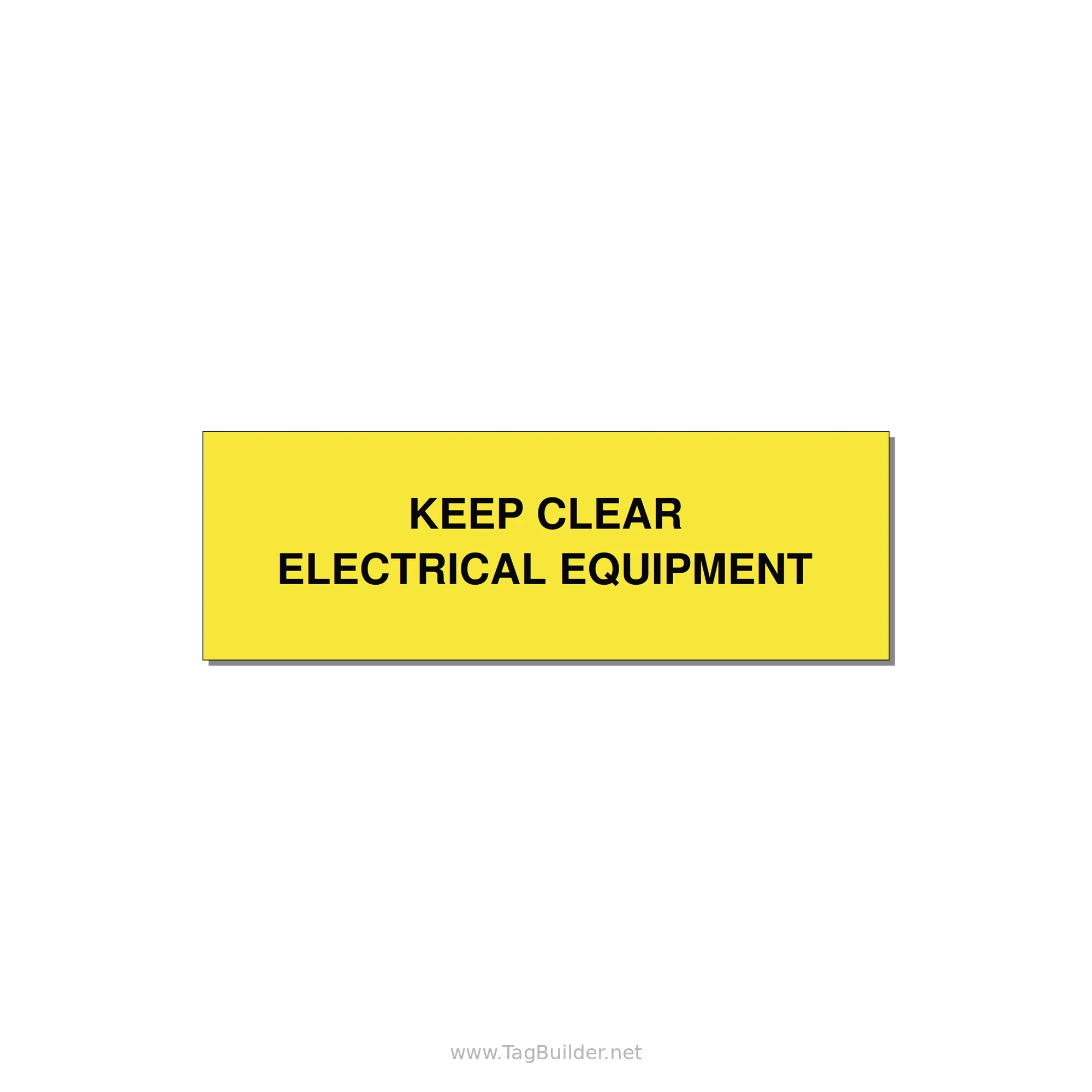 3.0x1.0" Electrical Safety Label - KEEP CLEAR ELECTRICAL EQU — 3x1" Black on Yellow, Holes