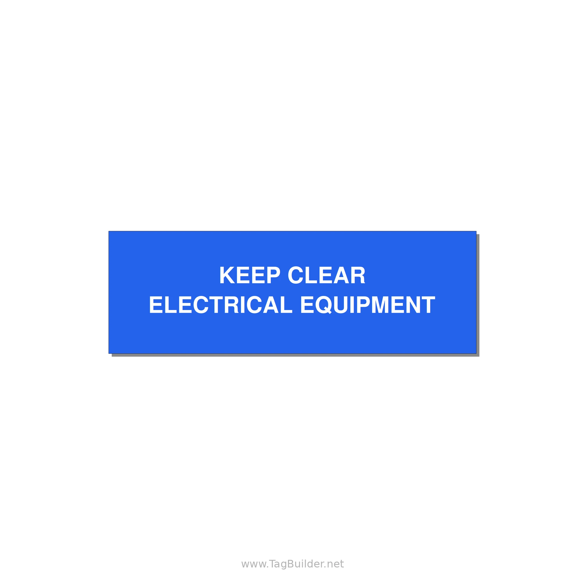 3.0x1.0" Electrical Safety Label - KEEP CLEAR ELECTRICAL EQU — 3x1" White on Blue, Adhesive