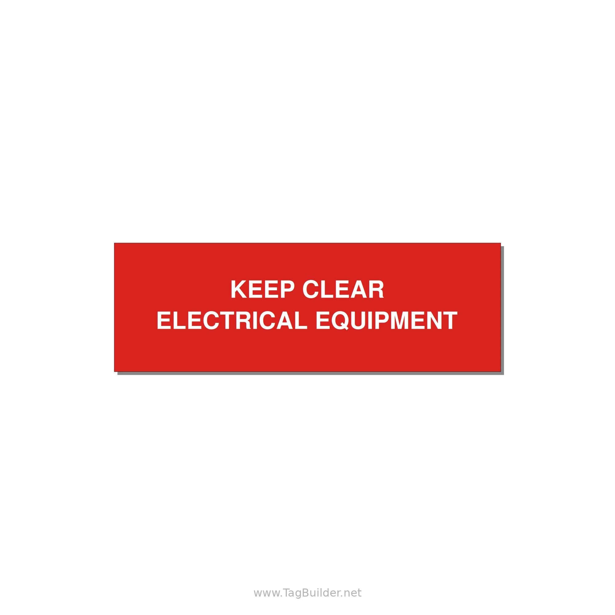 3.0x1.0" Electrical Safety Label - KEEP CLEAR ELECTRICAL EQU — 3x1" White on Red, Holes