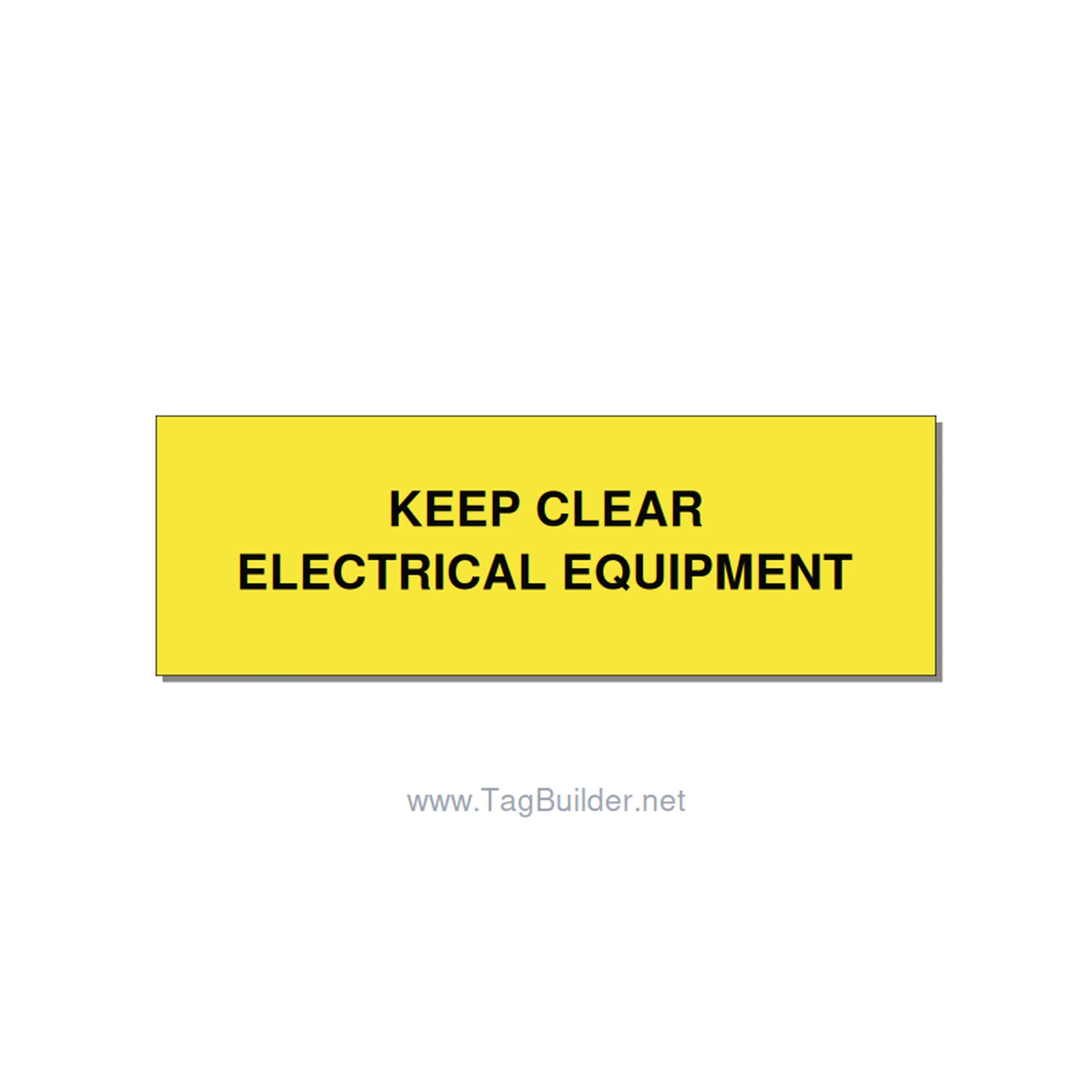 3.0x1.0" Electrical Safety Label - KEEP CLEAR ELECTRICAL EQU, Black/Yellow, Hole