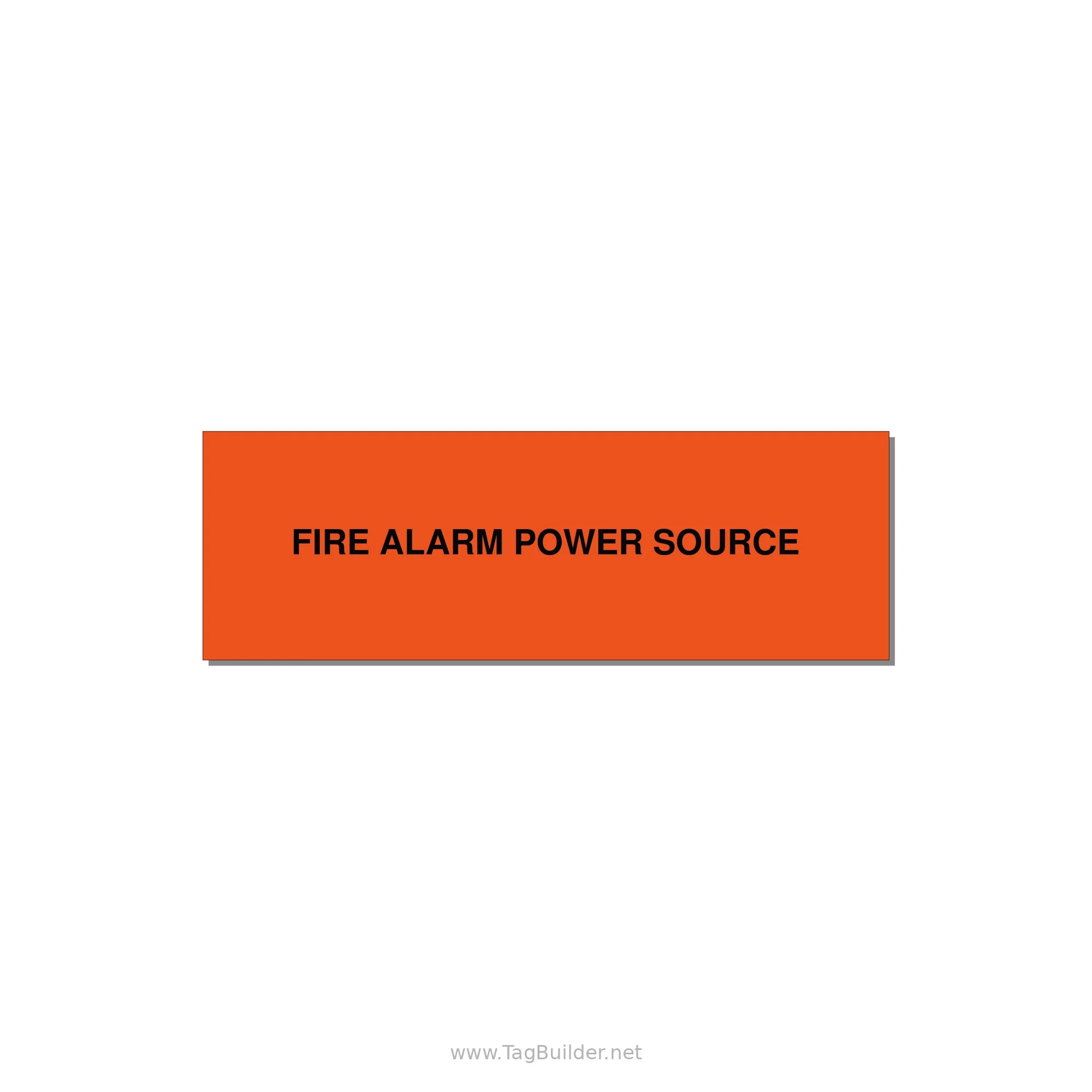 3.0x1.0" Fire Safety Label - FIRE ALARM POWER SOURCE — 3x1" Black on Orange, Adhesive