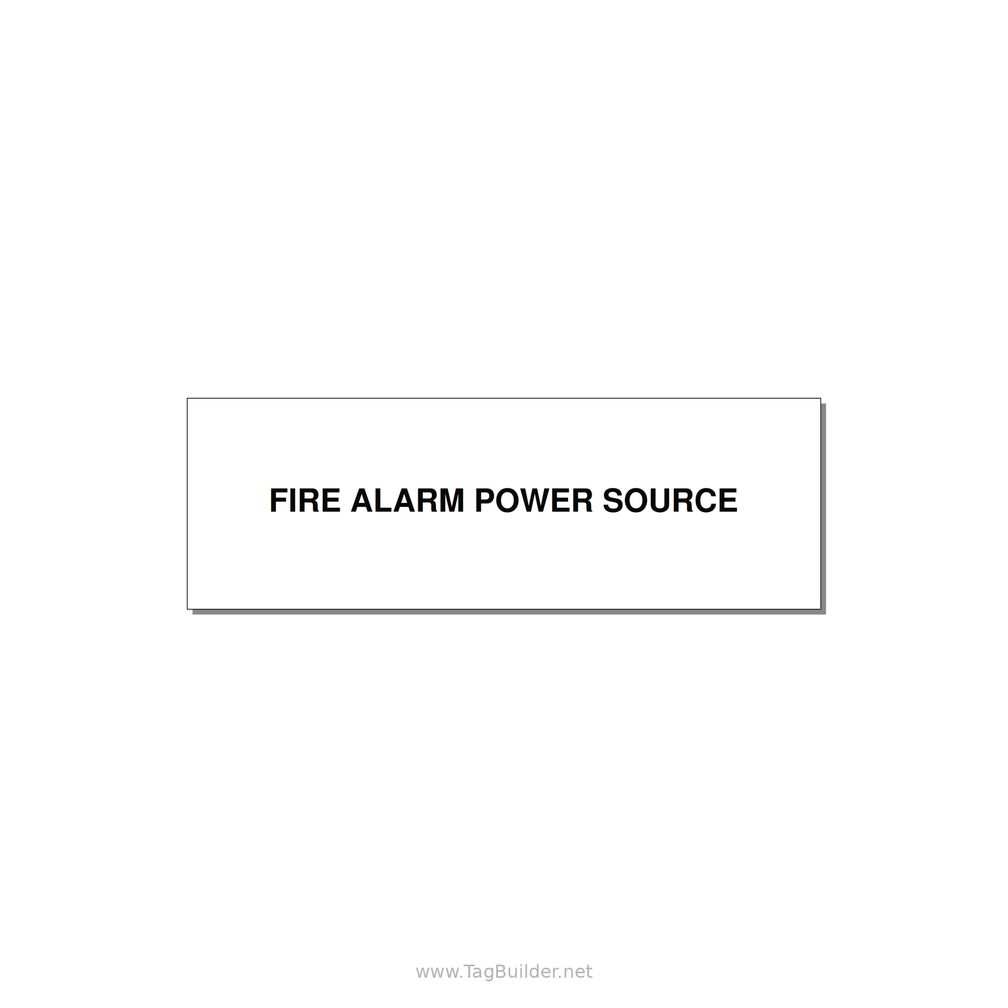 3.0x1.0" Fire Safety Label - FIRE ALARM POWER SOURCE — 3x1" Black on White, Holes