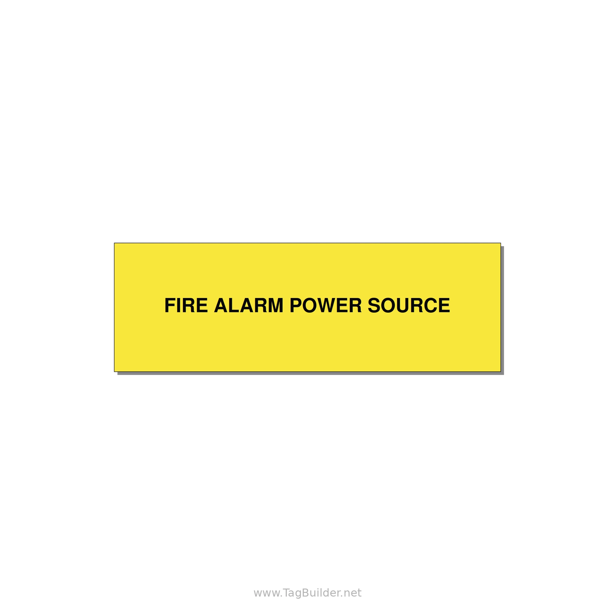 3.0x1.0" Fire Safety Label - FIRE ALARM POWER SOURCE — 3x1" Black on Yellow, Adhesive