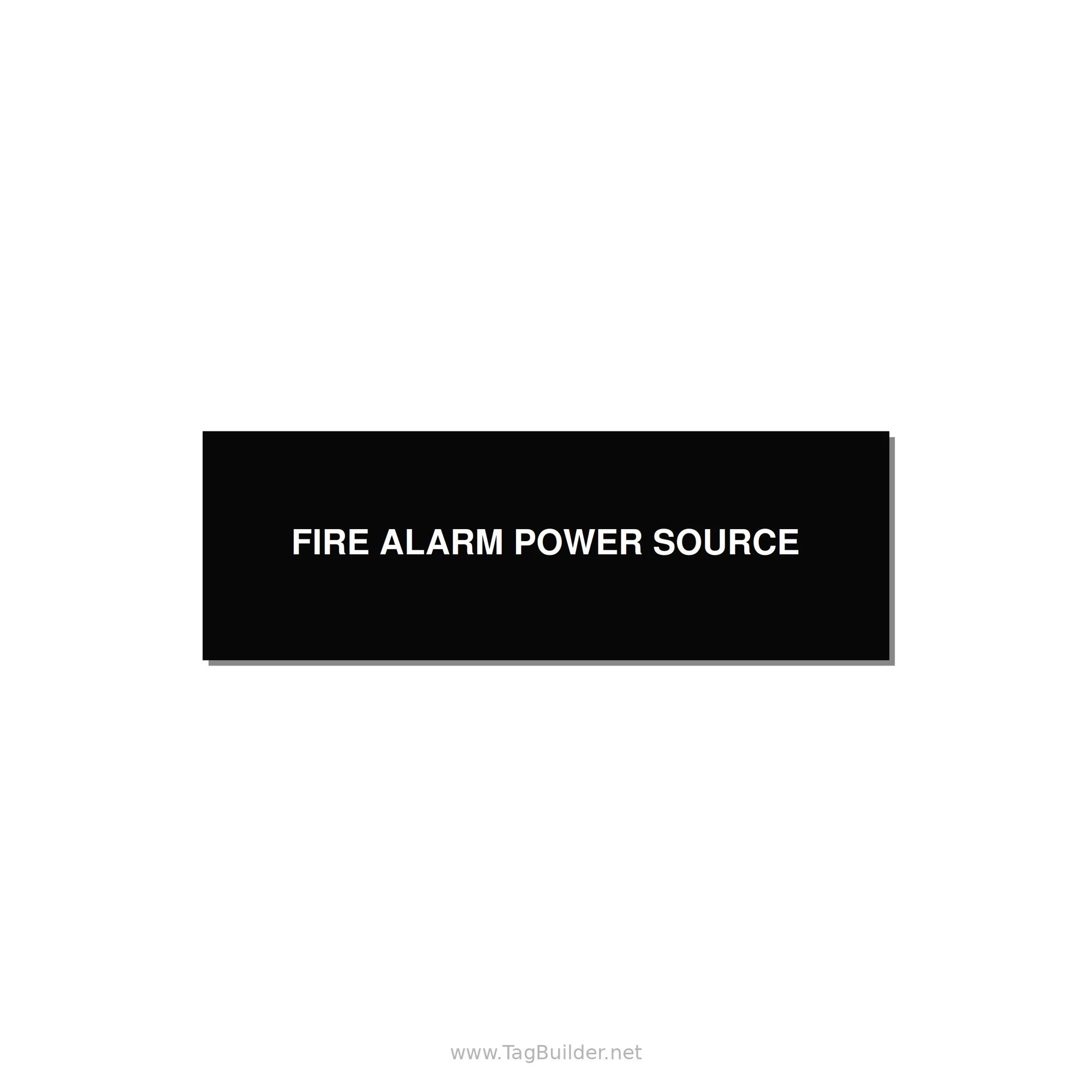 3.0x1.0" Fire Safety Label - FIRE ALARM POWER SOURCE — 3x1" White on Black, Adhesive
