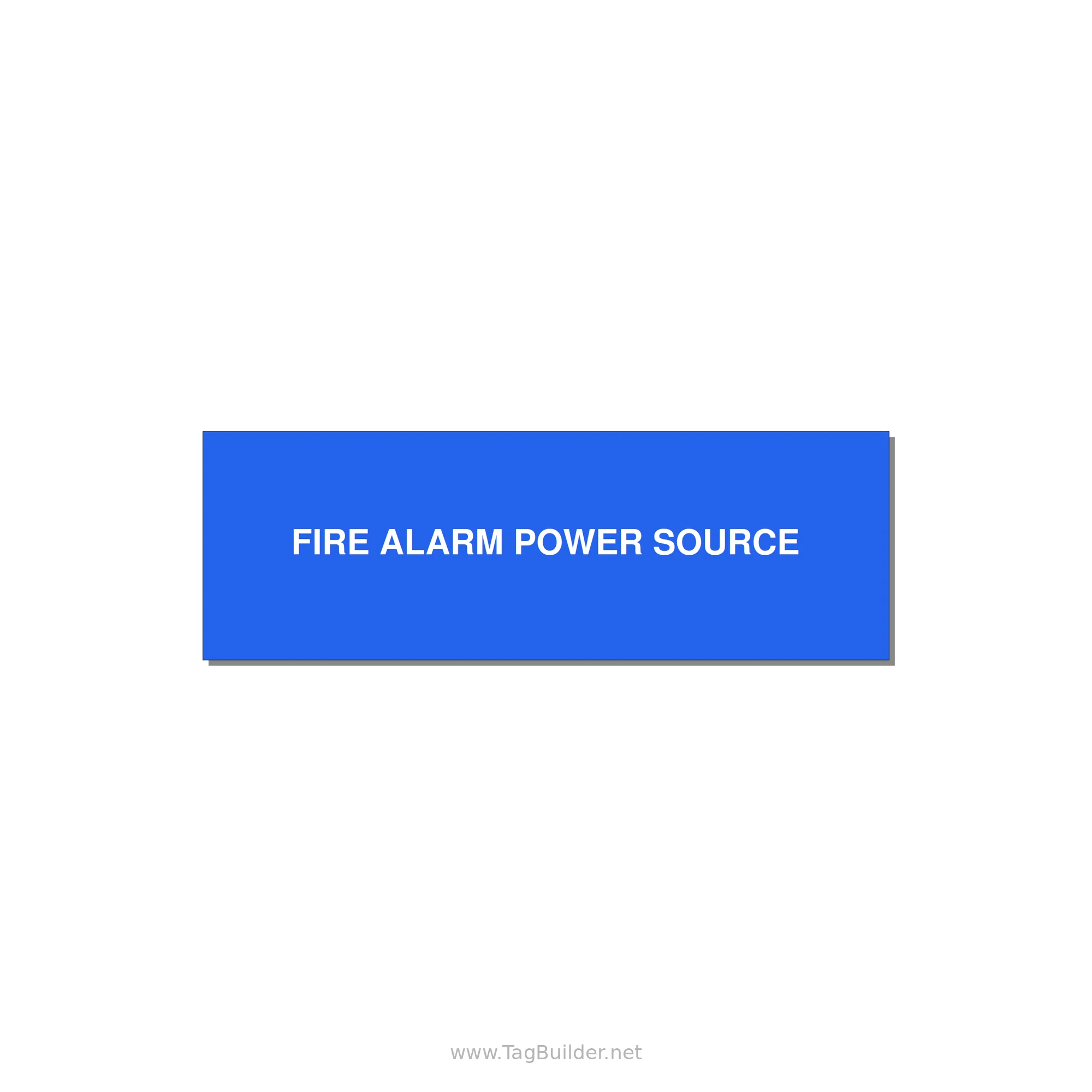 3.0x1.0" Fire Safety Label - FIRE ALARM POWER SOURCE — 3x1" White on Blue, Adhesive