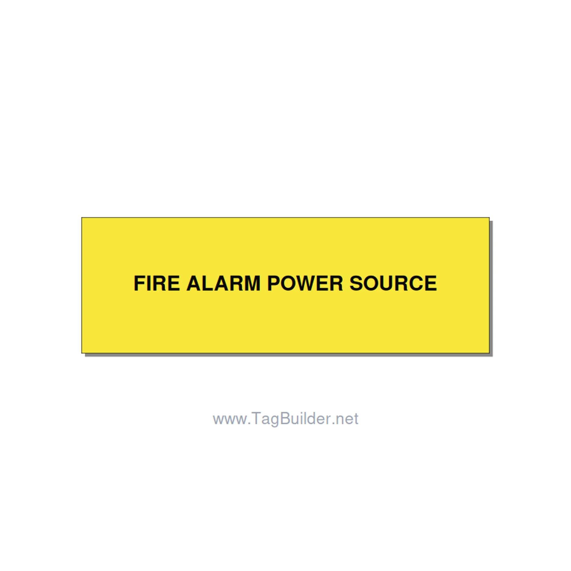 3.0x1.0" Fire Safety Label - FIRE ALARM POWER SOURCE, Black/Yellow, Adhesive