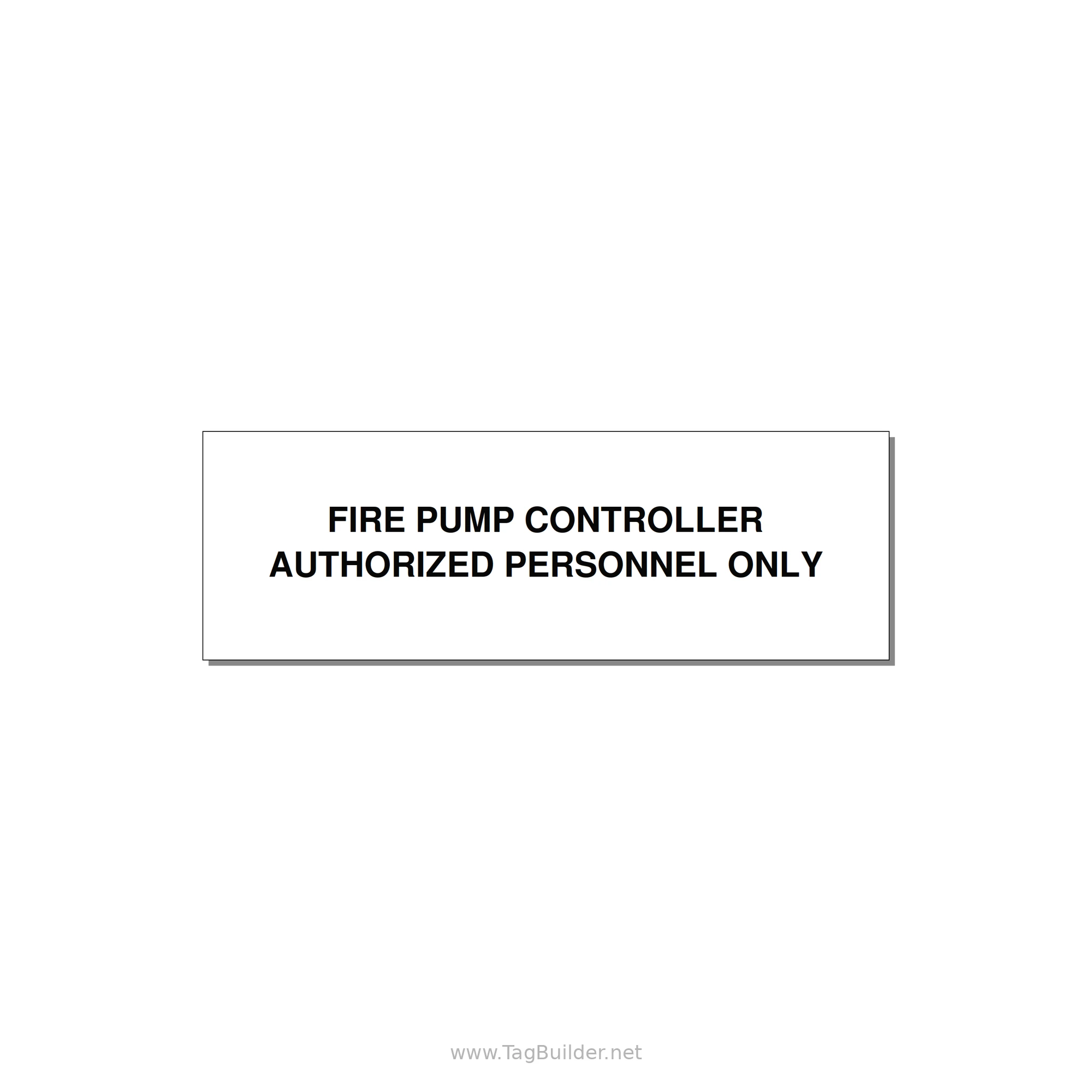 3.0x1.0" Fire Safety Label - FIRE PUMP CONTROLLER AUTH — 3x1" Black on White, Adhesive