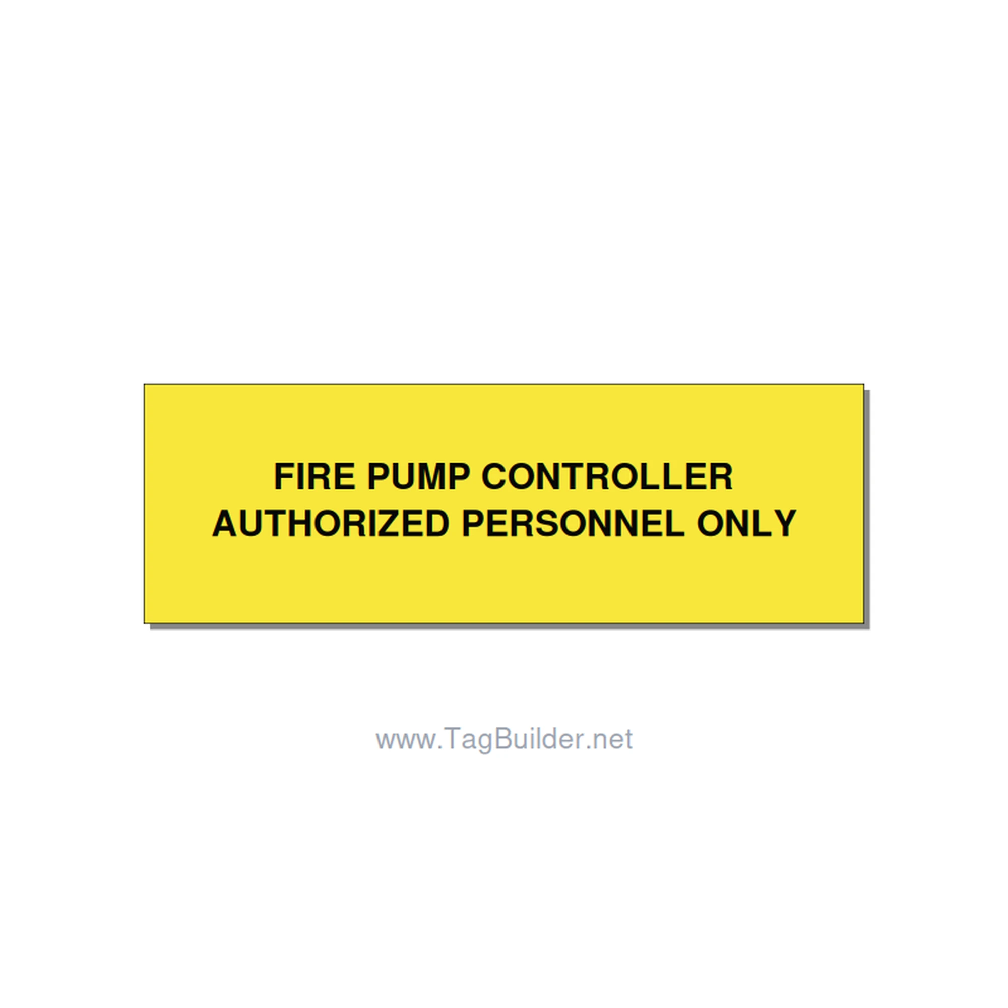 3.0x1.0" Fire Safety Label - FIRE PUMP CONTROLLER AUTH, Black/Yellow, Holes