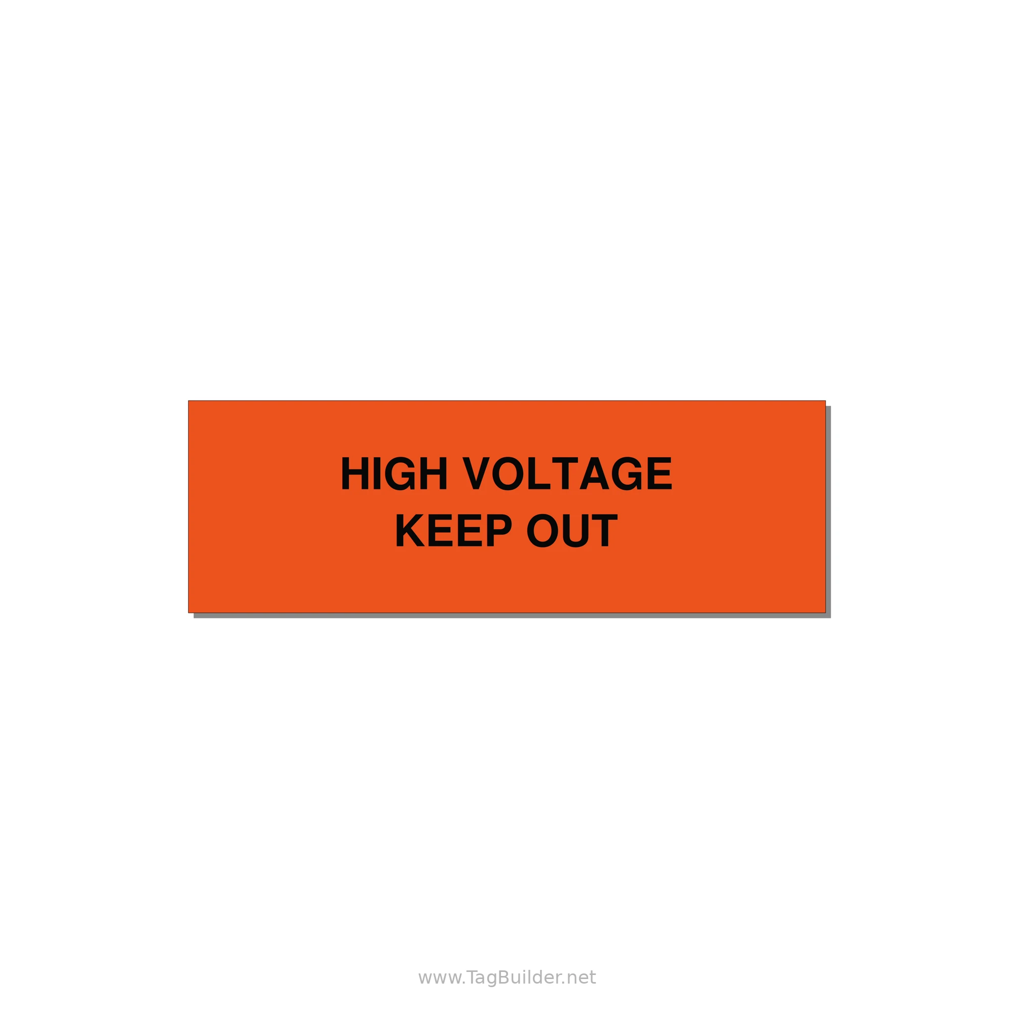 3.0x1.0" High Voltage Warning Sign - HIGH VOLTAGE KEEP OUT — 3x1" Black on Orange, Adhesive