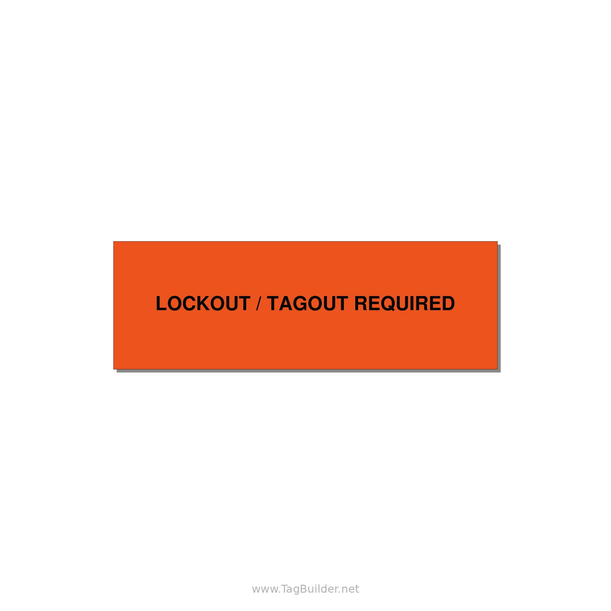 3.0x1.0" Lockout Tagout Label - LOCKOUT / TAGOUT REQUIRED — 3x1" Black on Orange, Holes