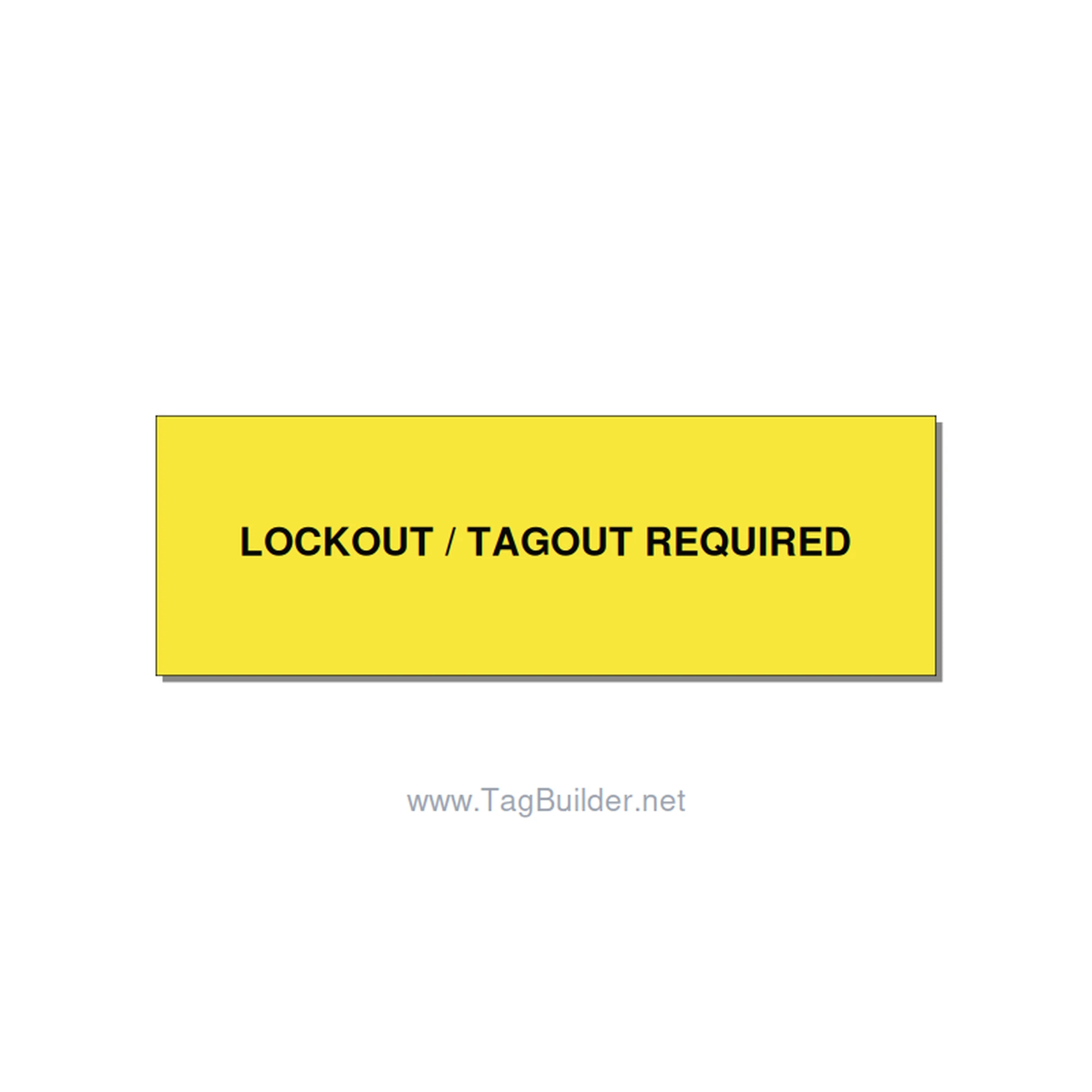 3.0x1.0" Lockout Tagout Label - LOCKOUT / TAGOUT REQUIRED, Black/Yellow, Holes