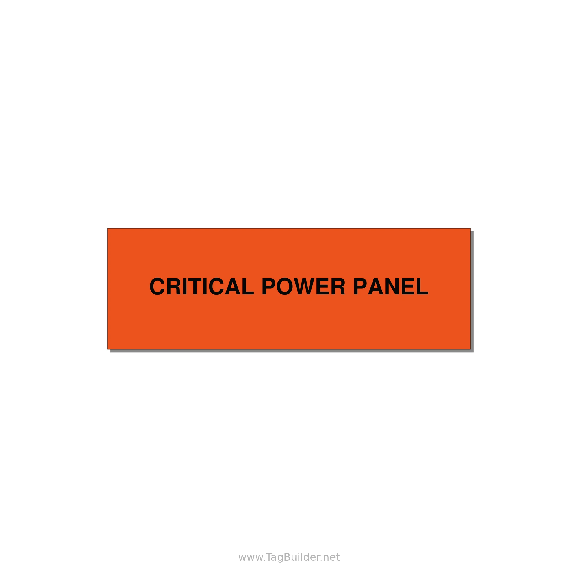 3.0x1.0" Panel Identification Label - CRITICAL POWER PANEL — 3x1" Black on Orange, Adhesive