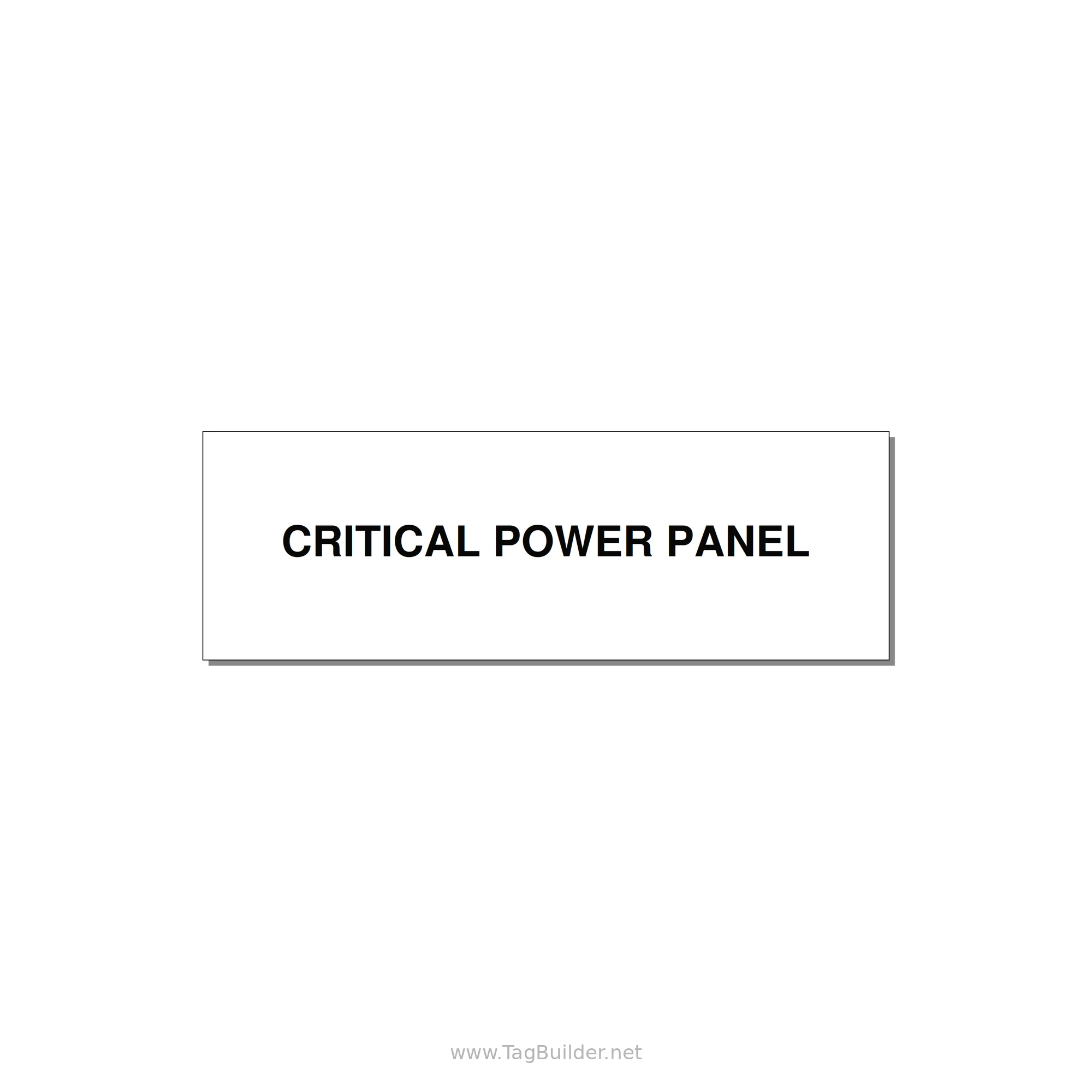 3.0x1.0" Panel Identification Label - CRITICAL POWER PANEL — 3x1" Black on White, Adhesive