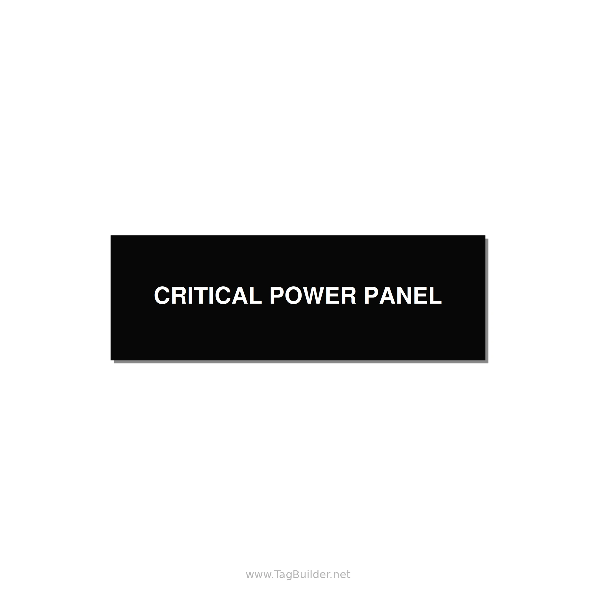 3.0x1.0" Panel Identification Label - CRITICAL POWER PANEL — 3x1" White on Black, Adhesive