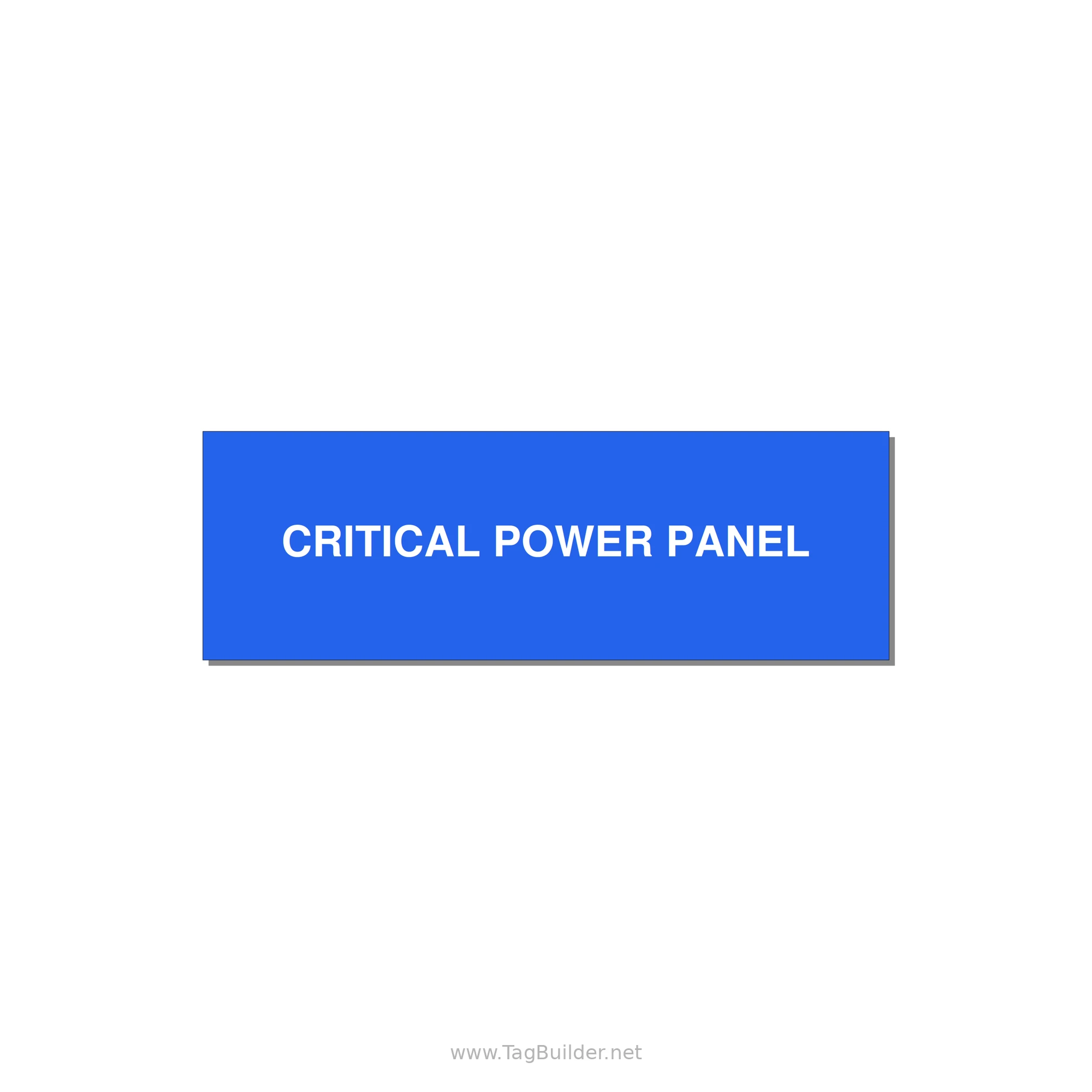3.0x1.0" Panel Identification Label - CRITICAL POWER PANEL — 3x1" White on Blue, Adhesive