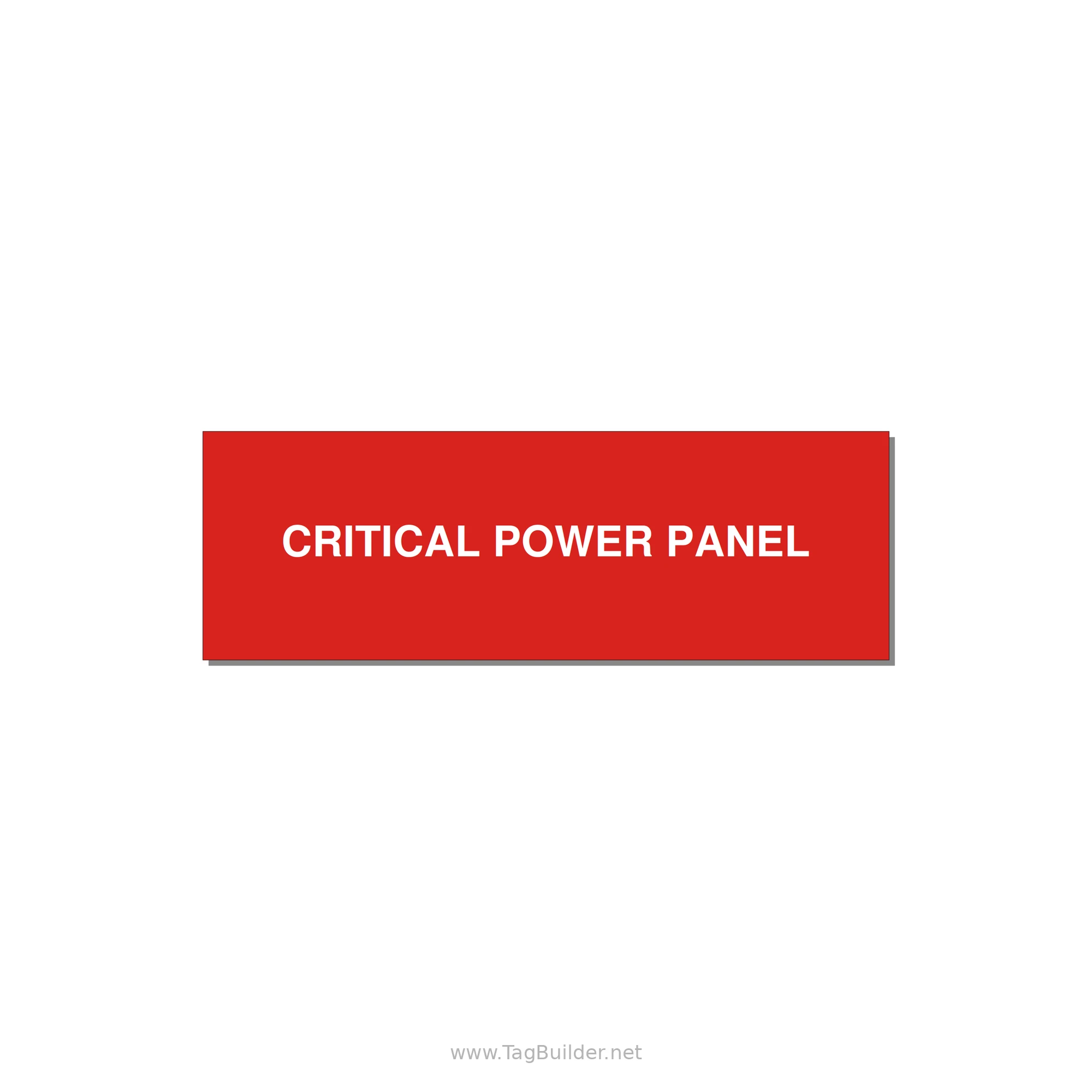 3.0x1.0" Panel Identification Label - CRITICAL POWER PANEL — 3x1" White on Red, Holes