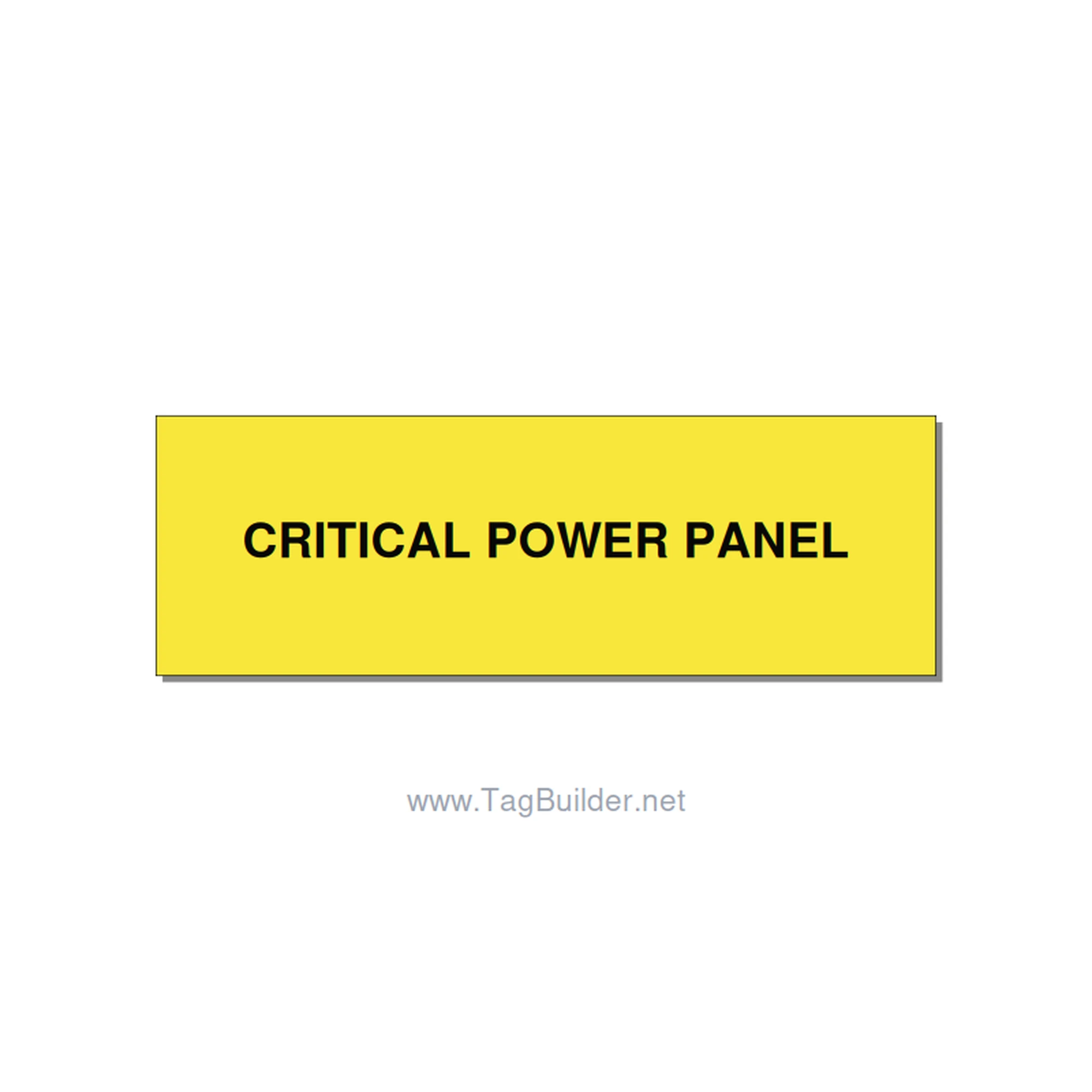 3.0x1.0" Panel Identification Label - CRITICAL POWER PANEL, Black/Yellow, Holes