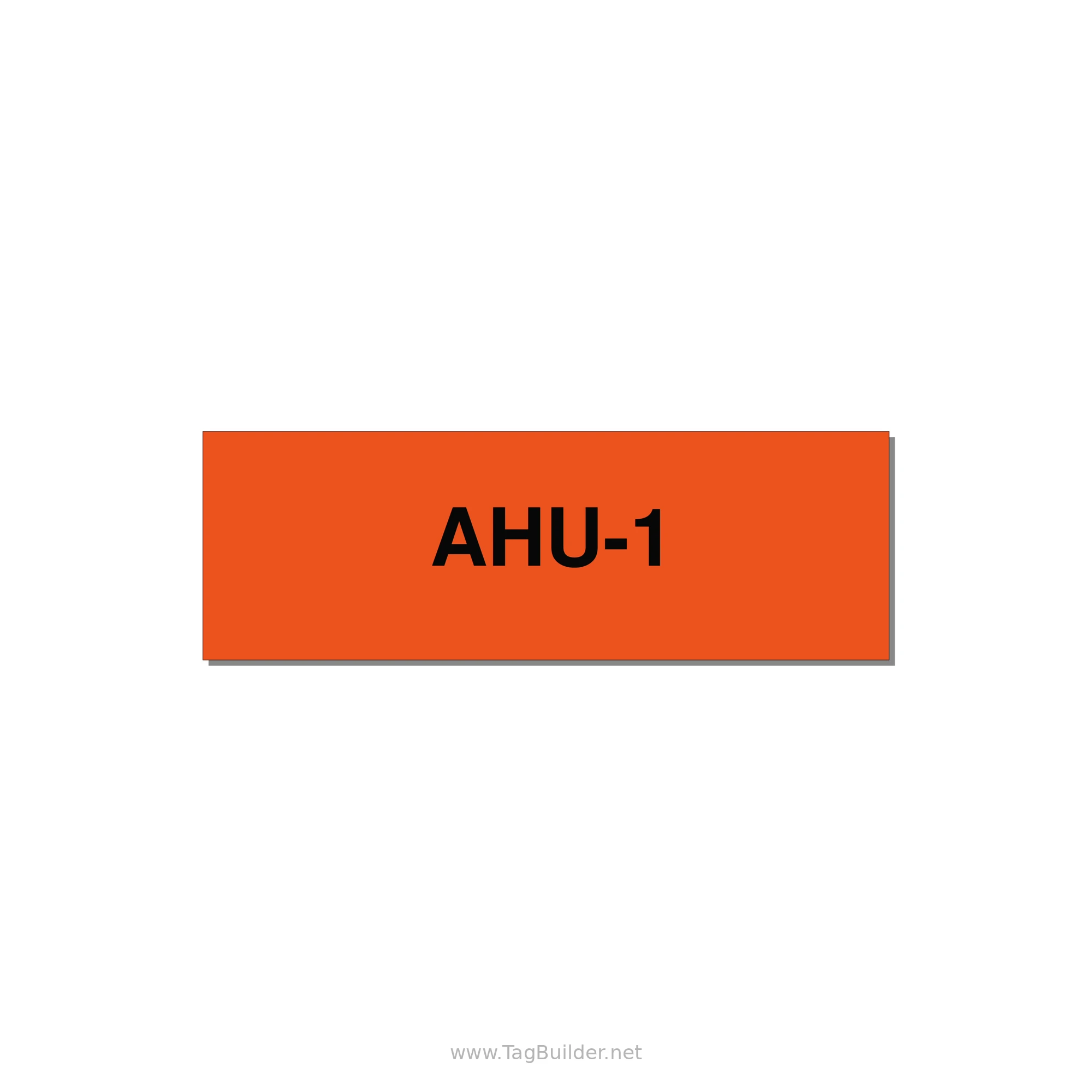 3.0x1.0" Safety Label - AHU-1 — 3x1" Black on Orange, Holes