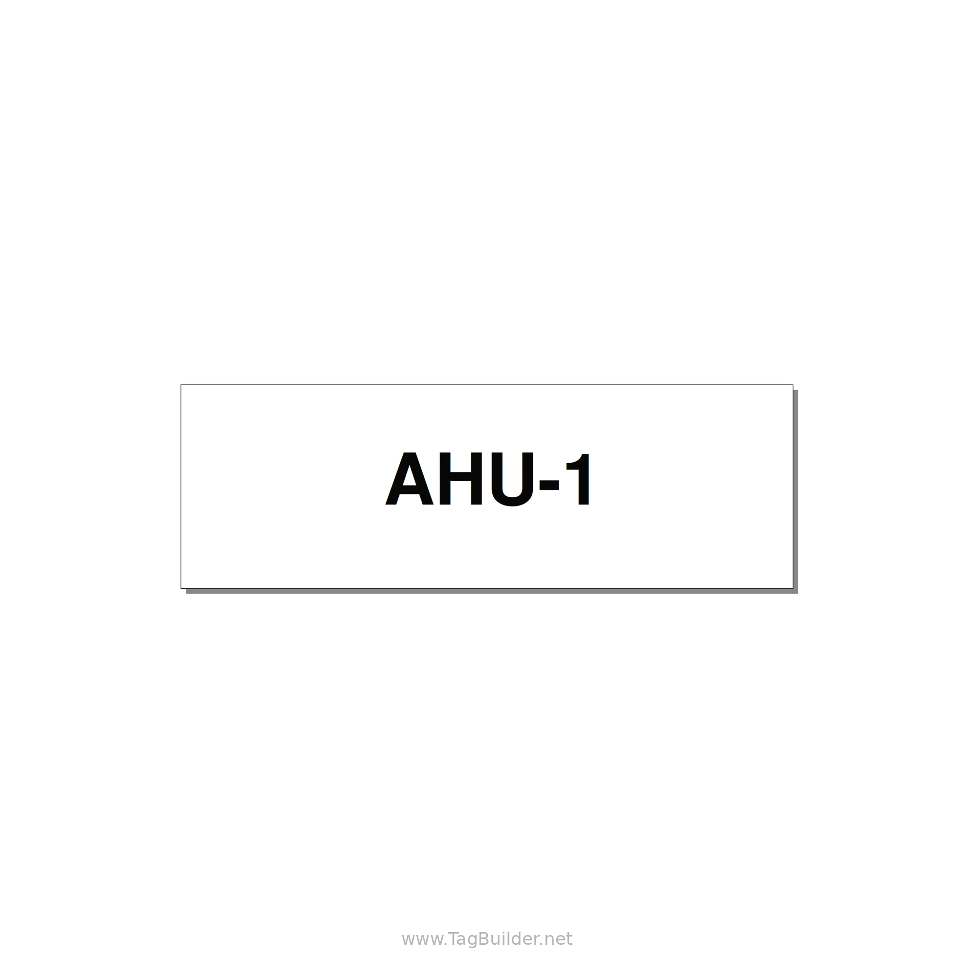 3.0x1.0" Safety Label - AHU-1 — 3x1" Black on White, Holes
