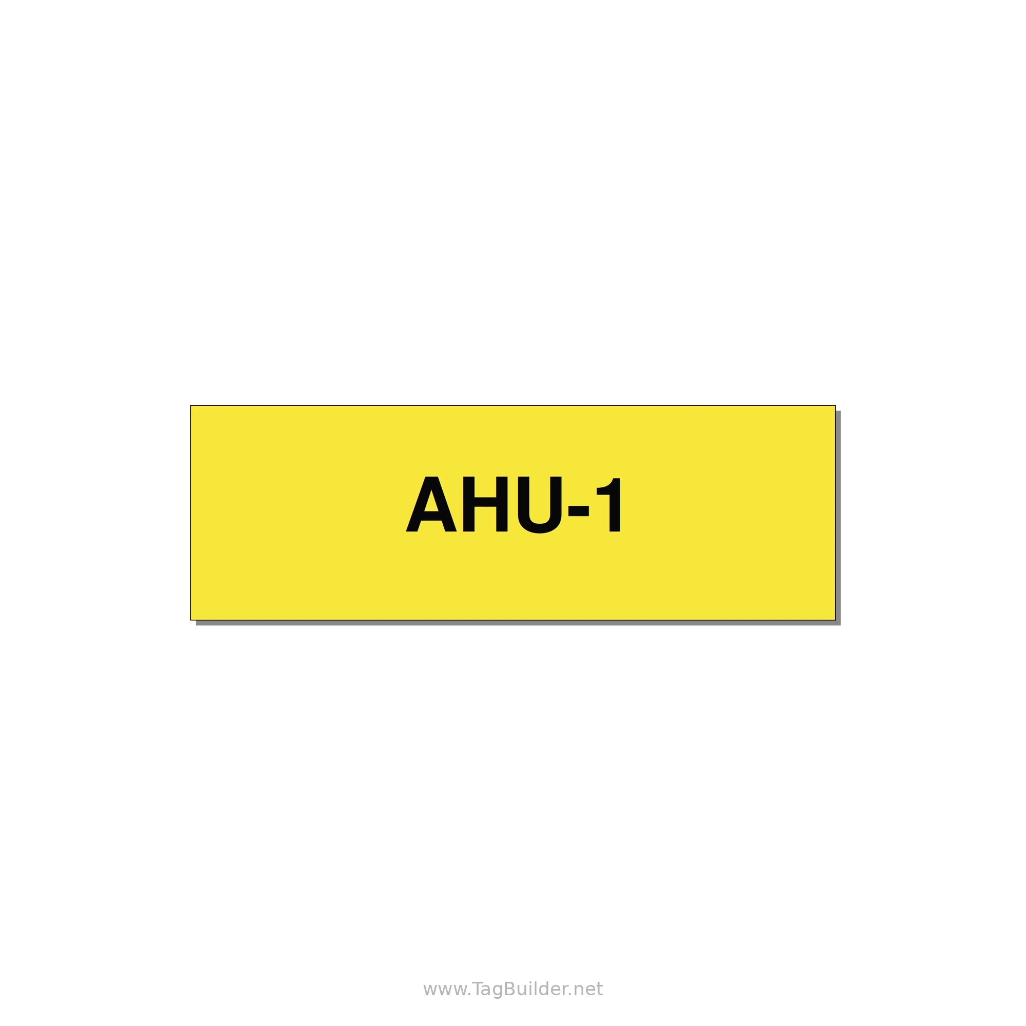 3.0x1.0" Safety Label - AHU-1 — 3x1" Black on Yellow, Holes
