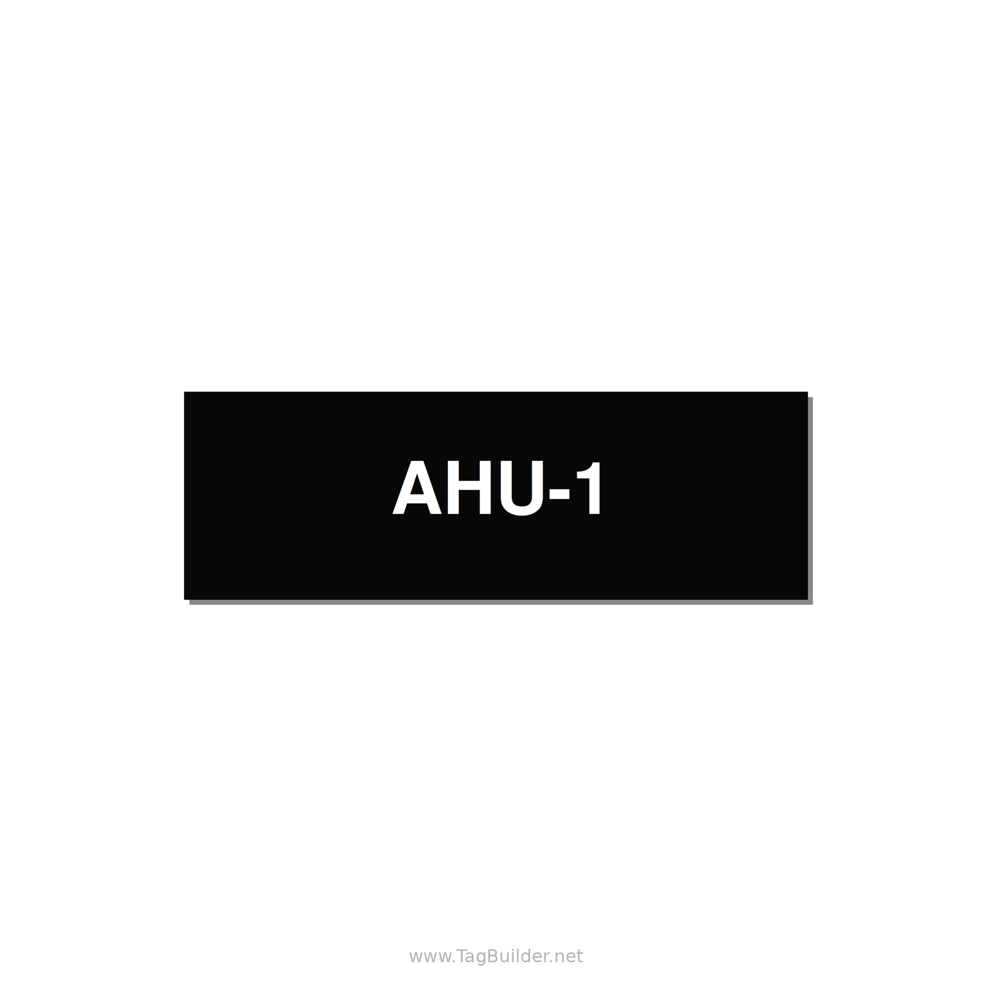 3.0x1.0" Safety Label - AHU-1 — 3x1" White on Black, Holes