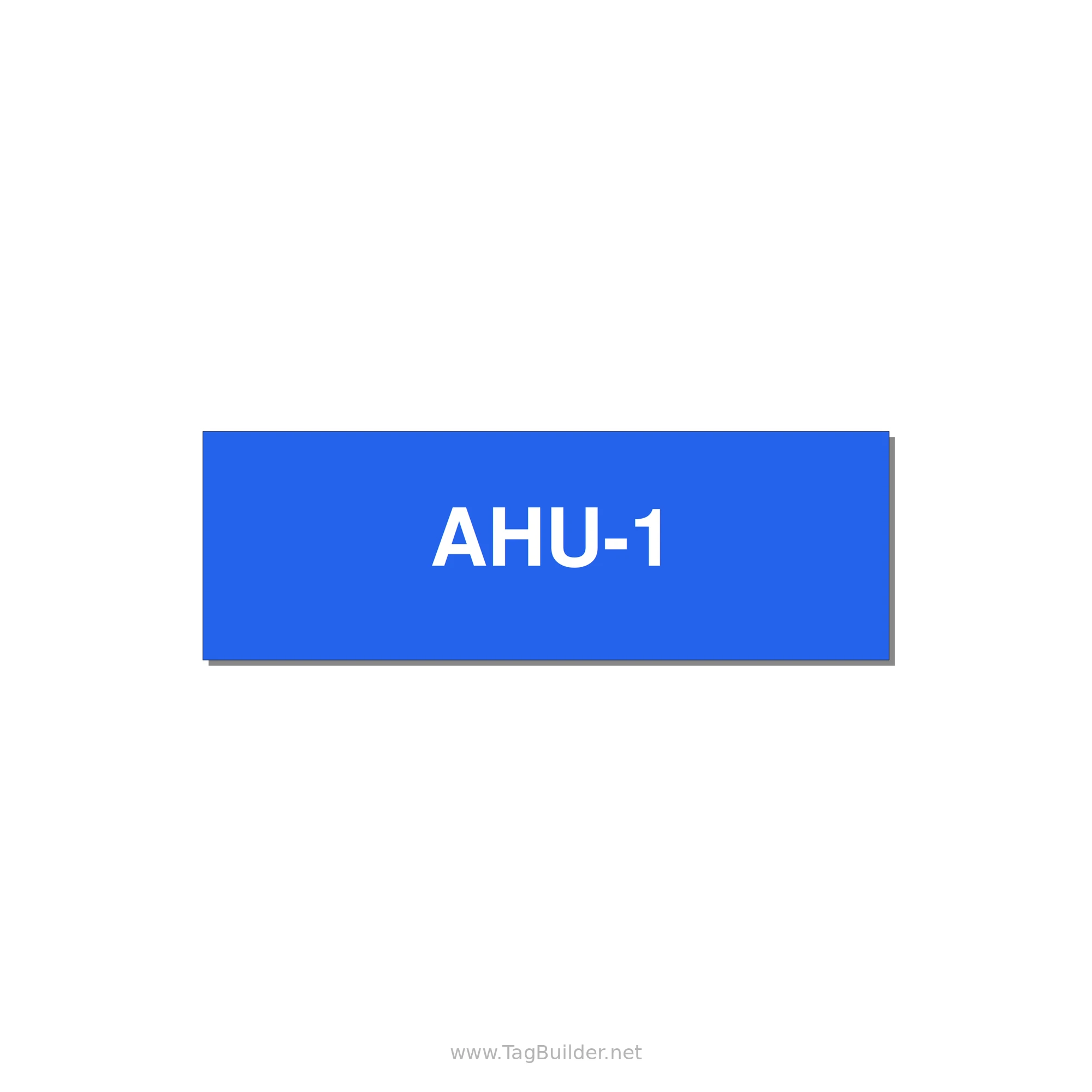 3.0x1.0" Safety Label - AHU-1 — 3x1" White on Blue, Adhesive