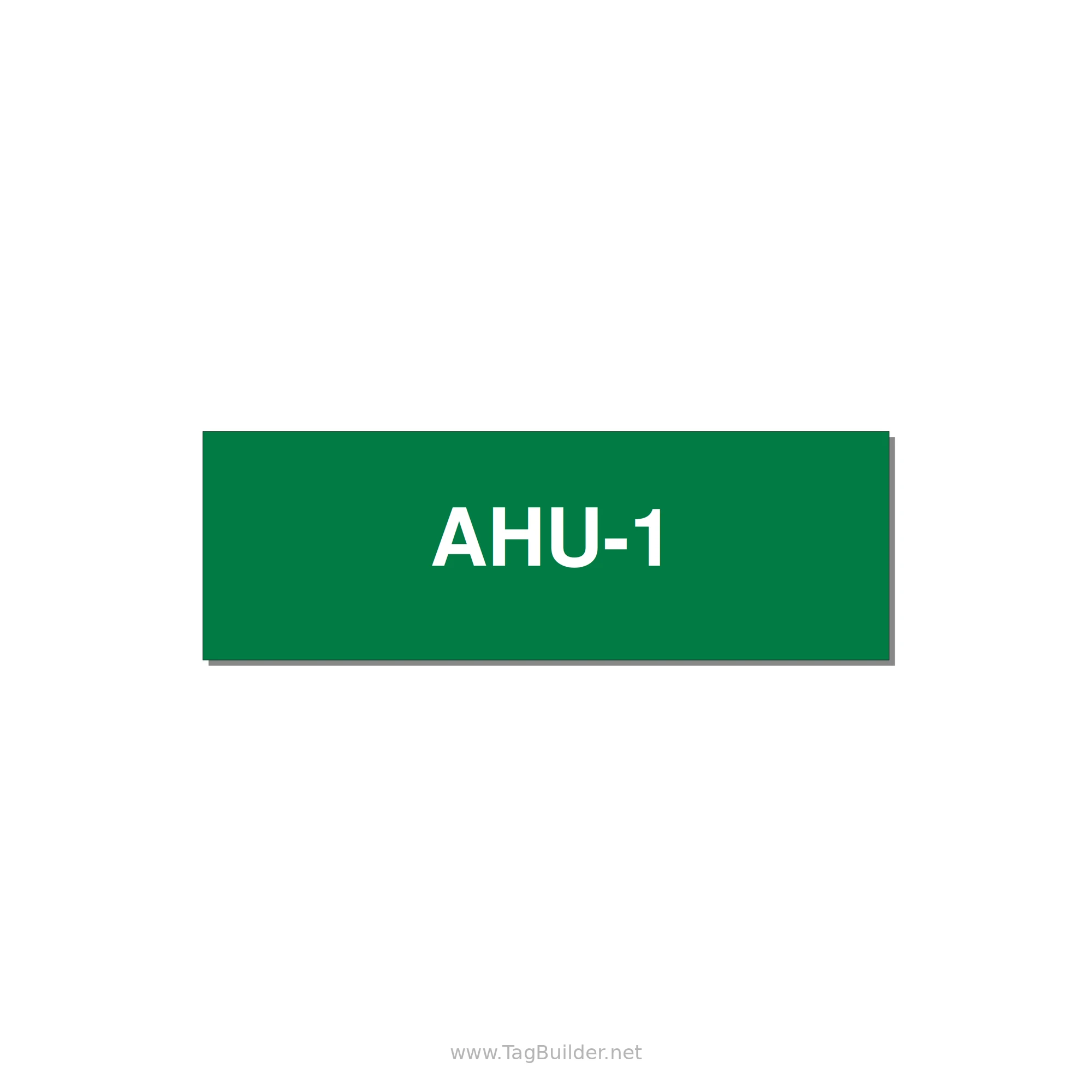 3.0x1.0" Safety Label - AHU-1 — 3x1" White on Green, Holes