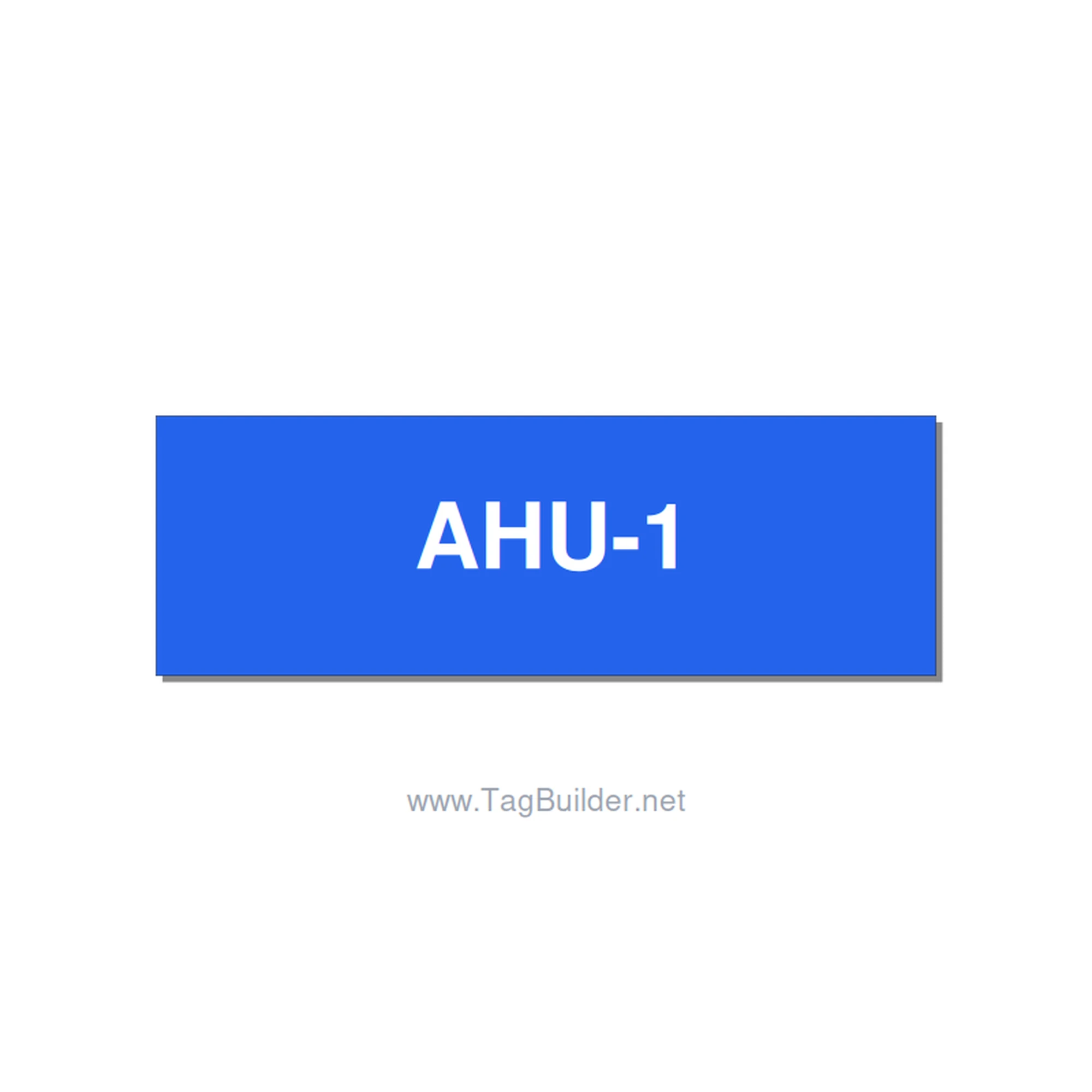 3.0x1.0" Safety Label - AHU-1, White/Blue, Adhesive