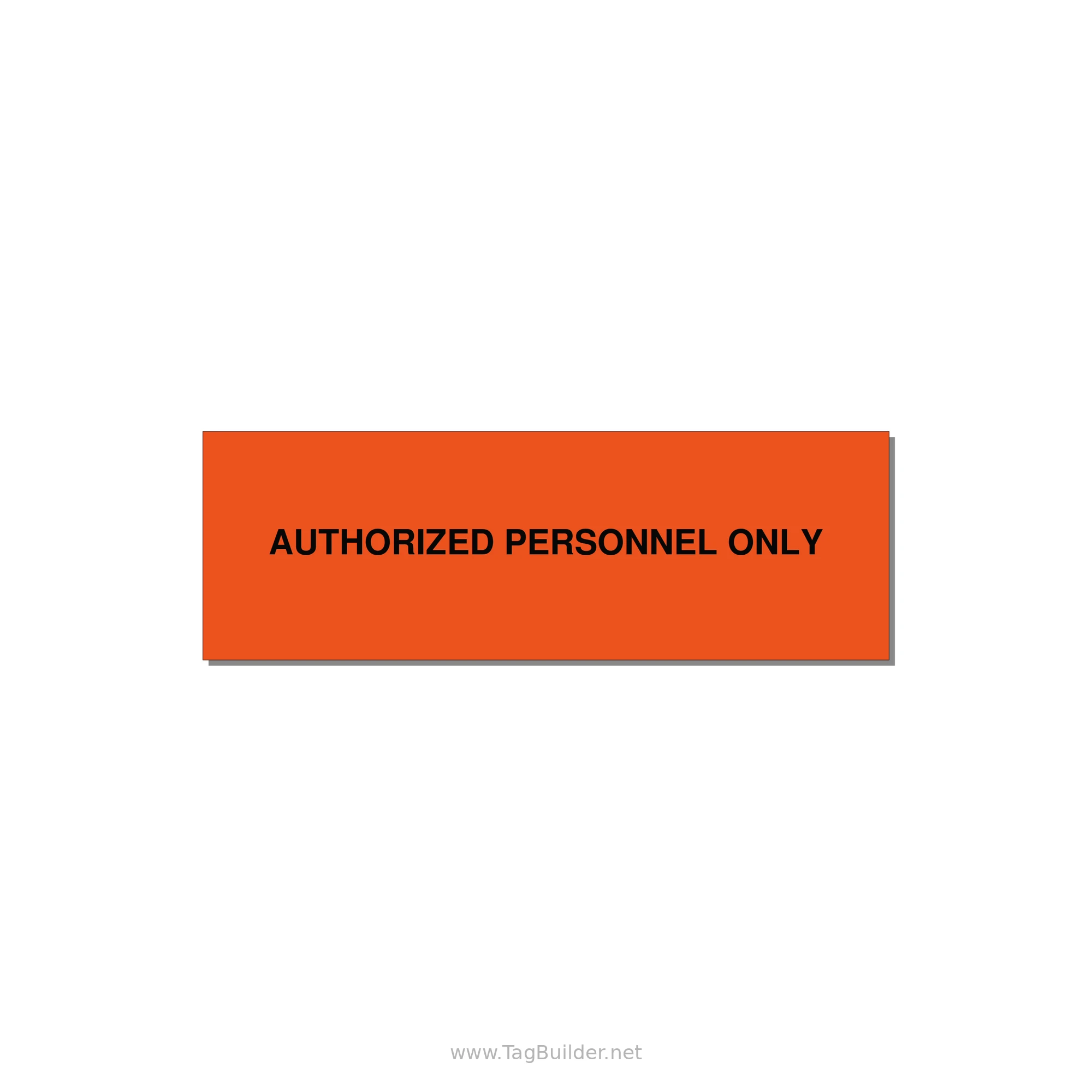 3.0x1.0" Safety Label - AUTHORIZED PERSONNEL ONLY — 3x1" Black on Orange, Holes