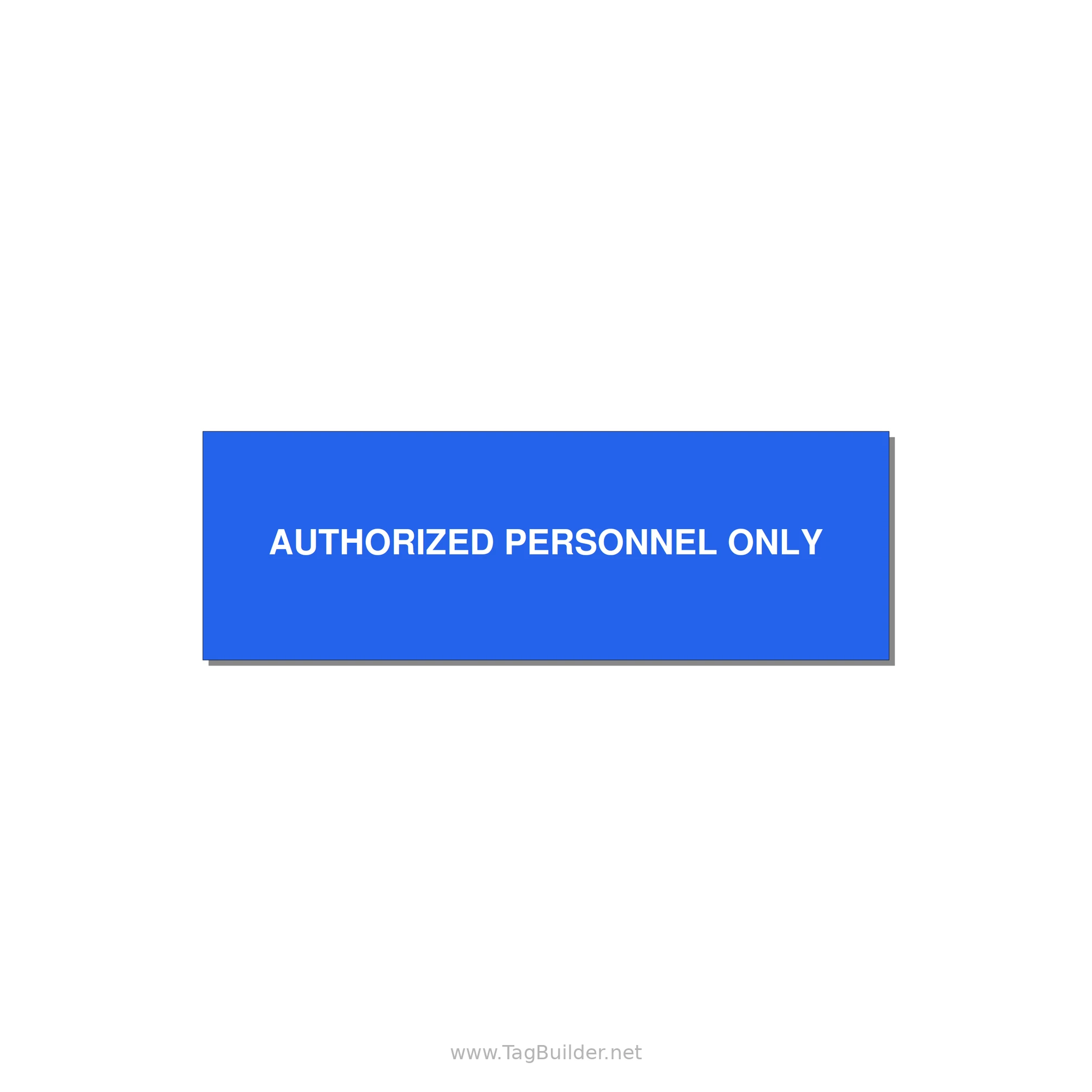 3.0x1.0" Safety Label - AUTHORIZED PERSONNEL ONLY — 3x1" White on Blue, Holes