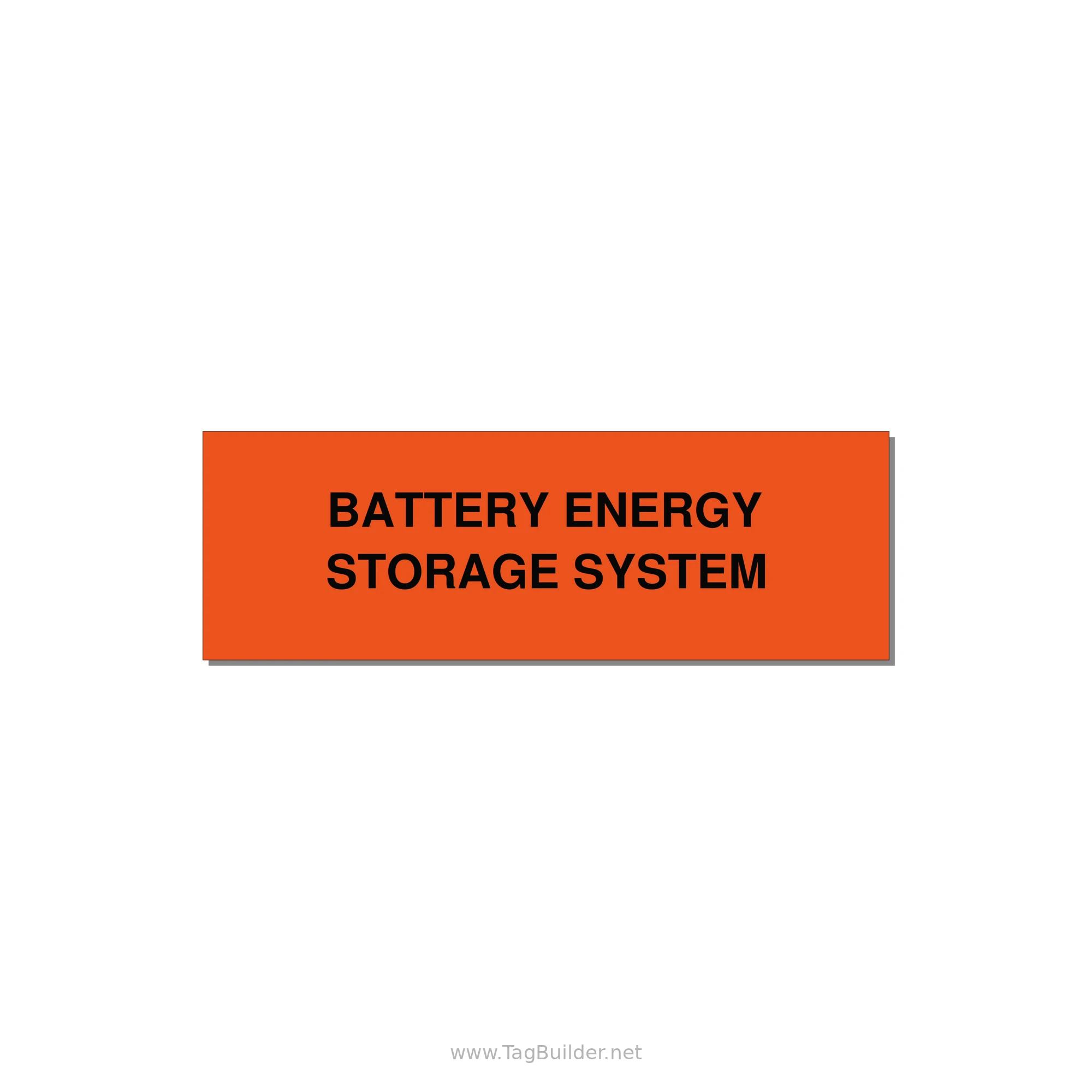 3.0x1.0" Safety Label - BATTERY ENERGY STORAGE SY — 3x1" Black on Orange, Holes