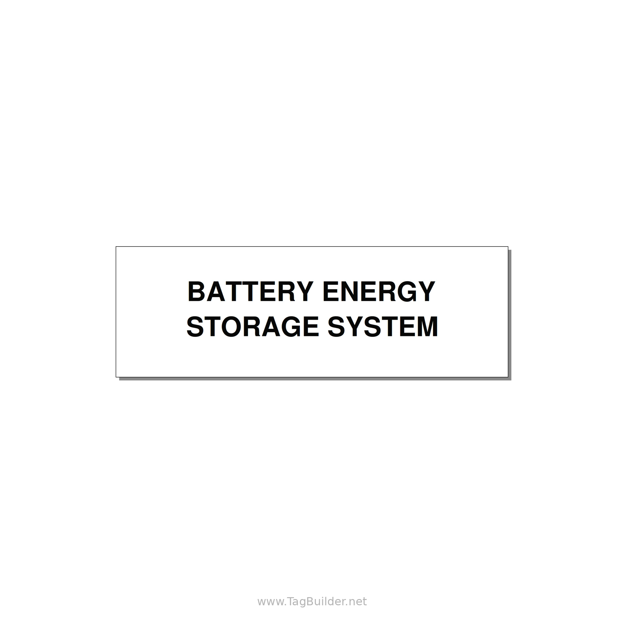 3.0x1.0" Safety Label - BATTERY ENERGY STORAGE SY — 3x1" Black on White, Adhesive