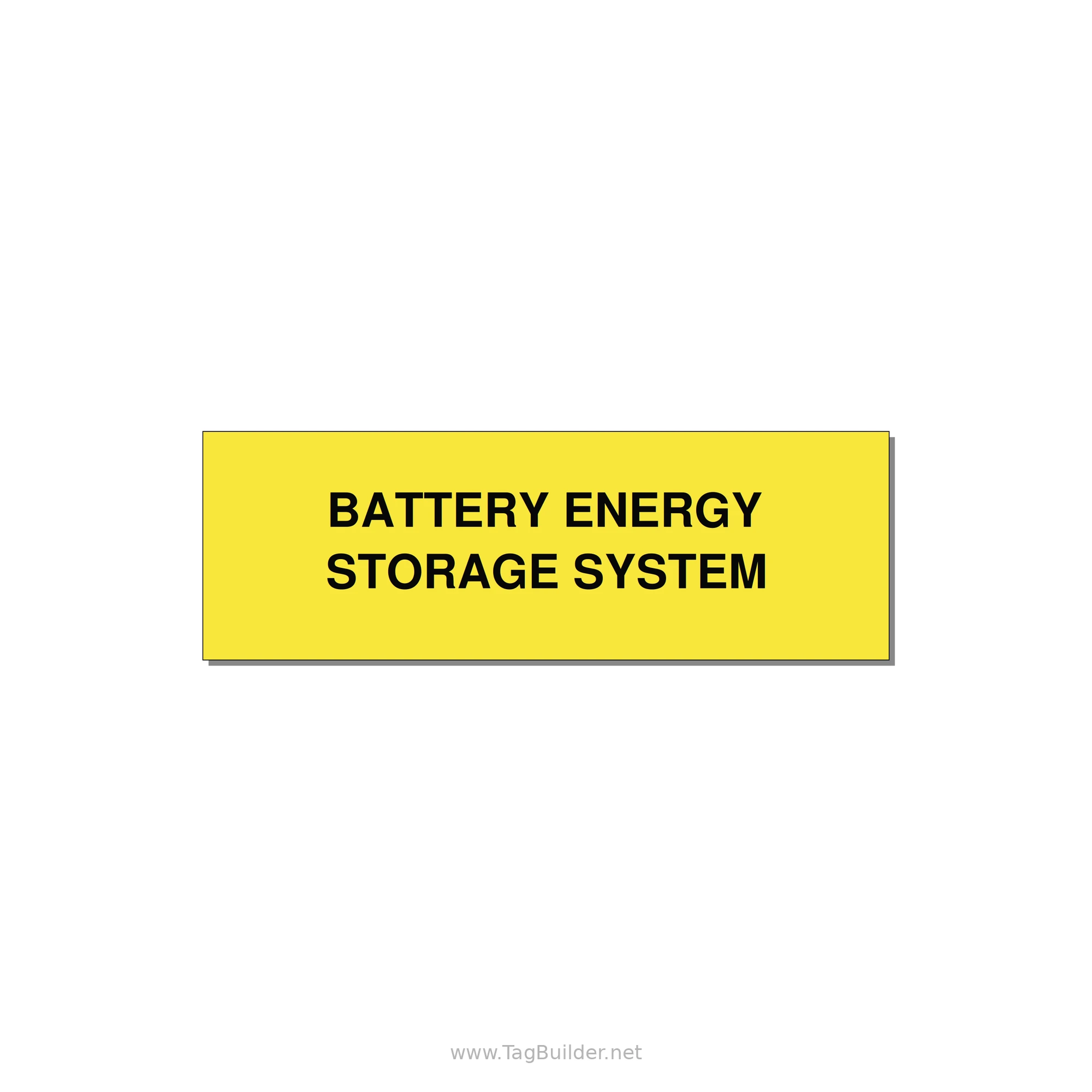3.0x1.0" Safety Label - BATTERY ENERGY STORAGE SY — 3x1" Black on Yellow, Holes