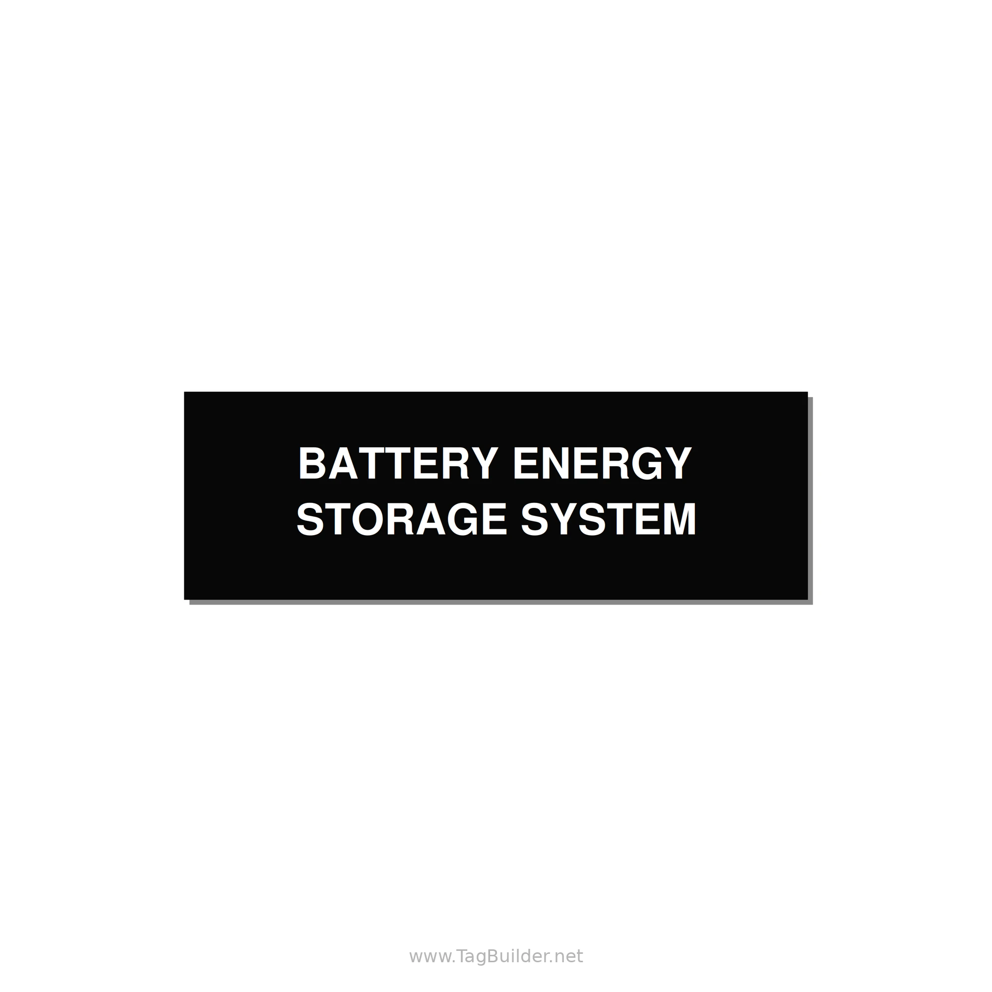 3.0x1.0" Safety Label - BATTERY ENERGY STORAGE SY — 3x1" White on Black, Holes