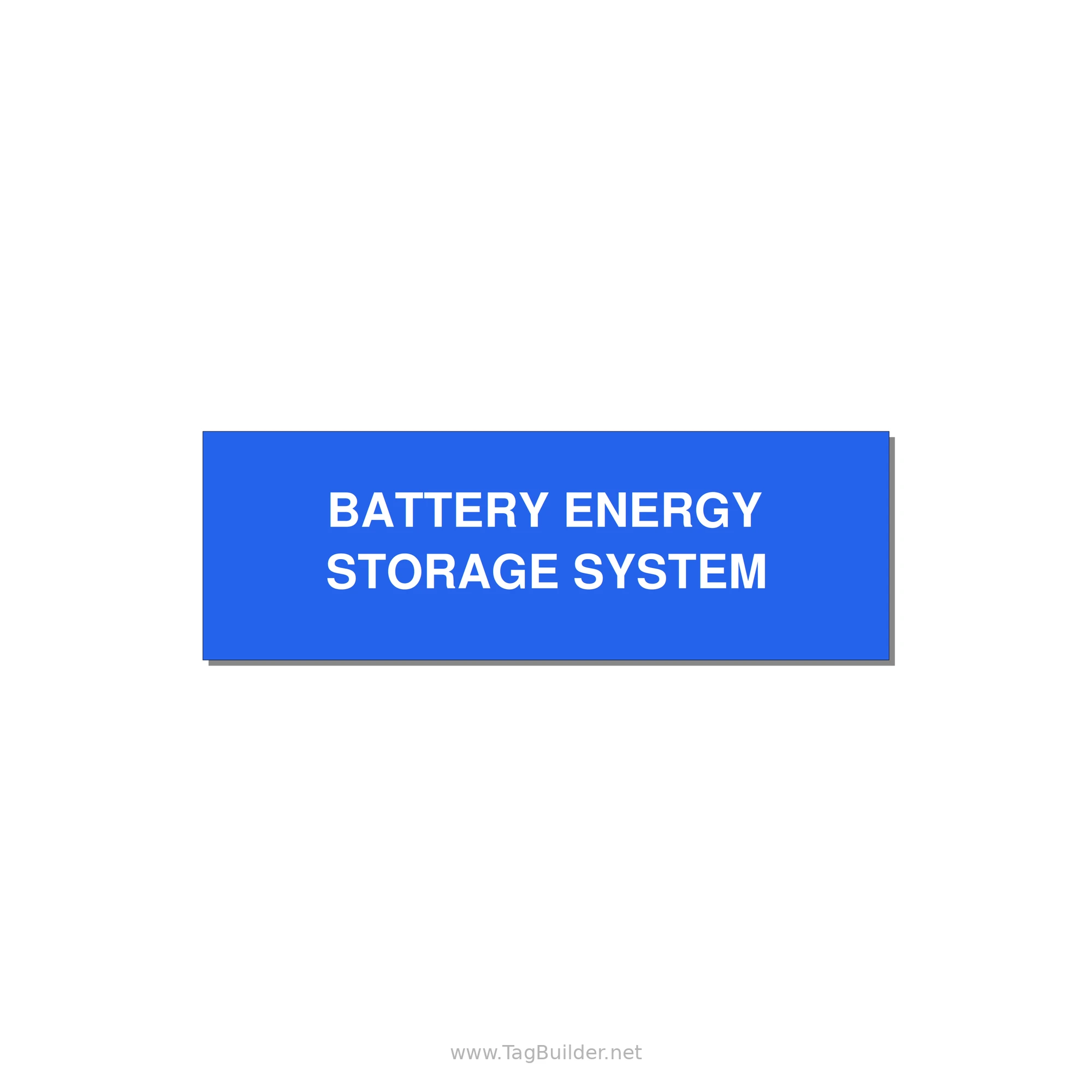 3.0x1.0" Safety Label - BATTERY ENERGY STORAGE SY — 3x1" White on Blue, Holes