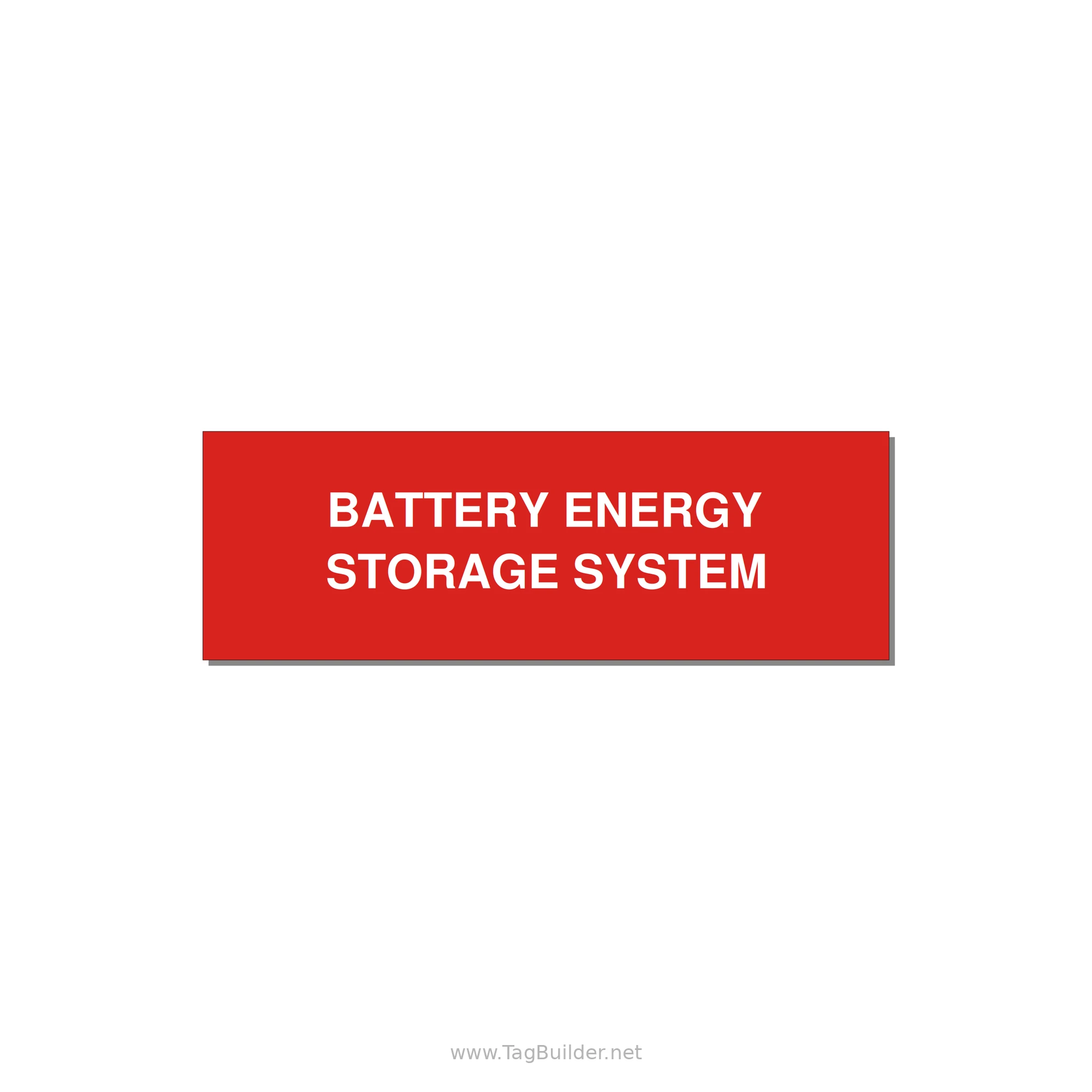 3.0x1.0" Safety Label - BATTERY ENERGY STORAGE SY — 3x1" White on Red, Holes