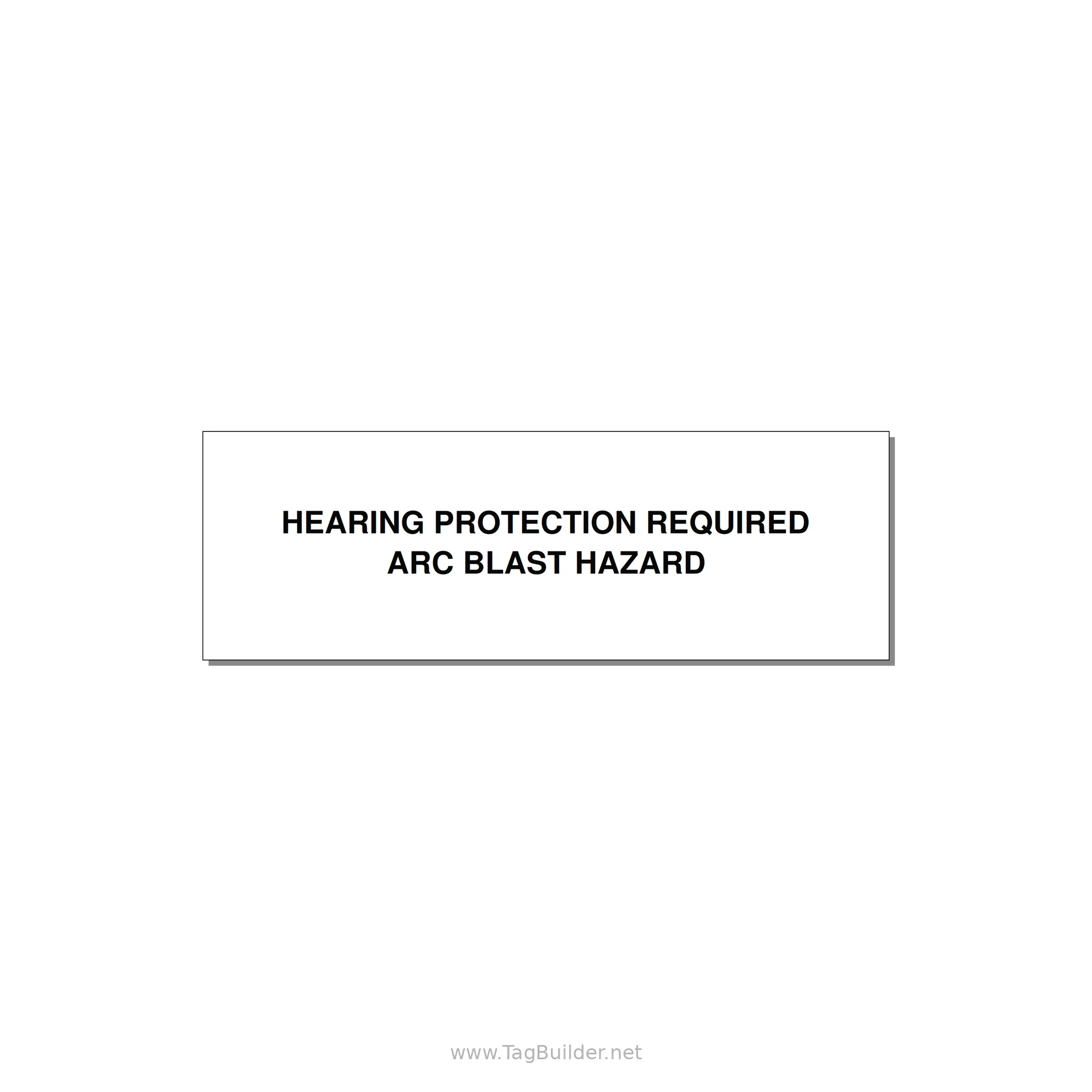 3.0x1.0" Safety Label - HEARING PROTECTION REQUIR — 3x1" Black on White, Holes