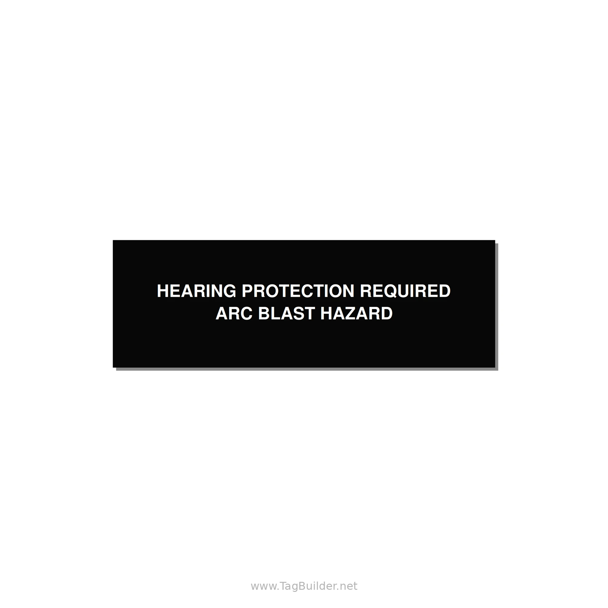 3.0x1.0" Safety Label - HEARING PROTECTION REQUIR — 3x1" White on Black, Adhesive