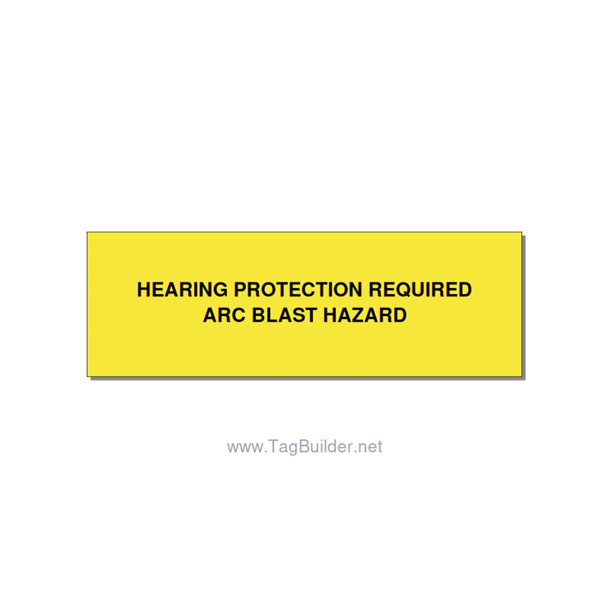 3.0x1.0" Safety Label - HEARING PROTECTION REQUIR, Black/Yellow, Adhesive