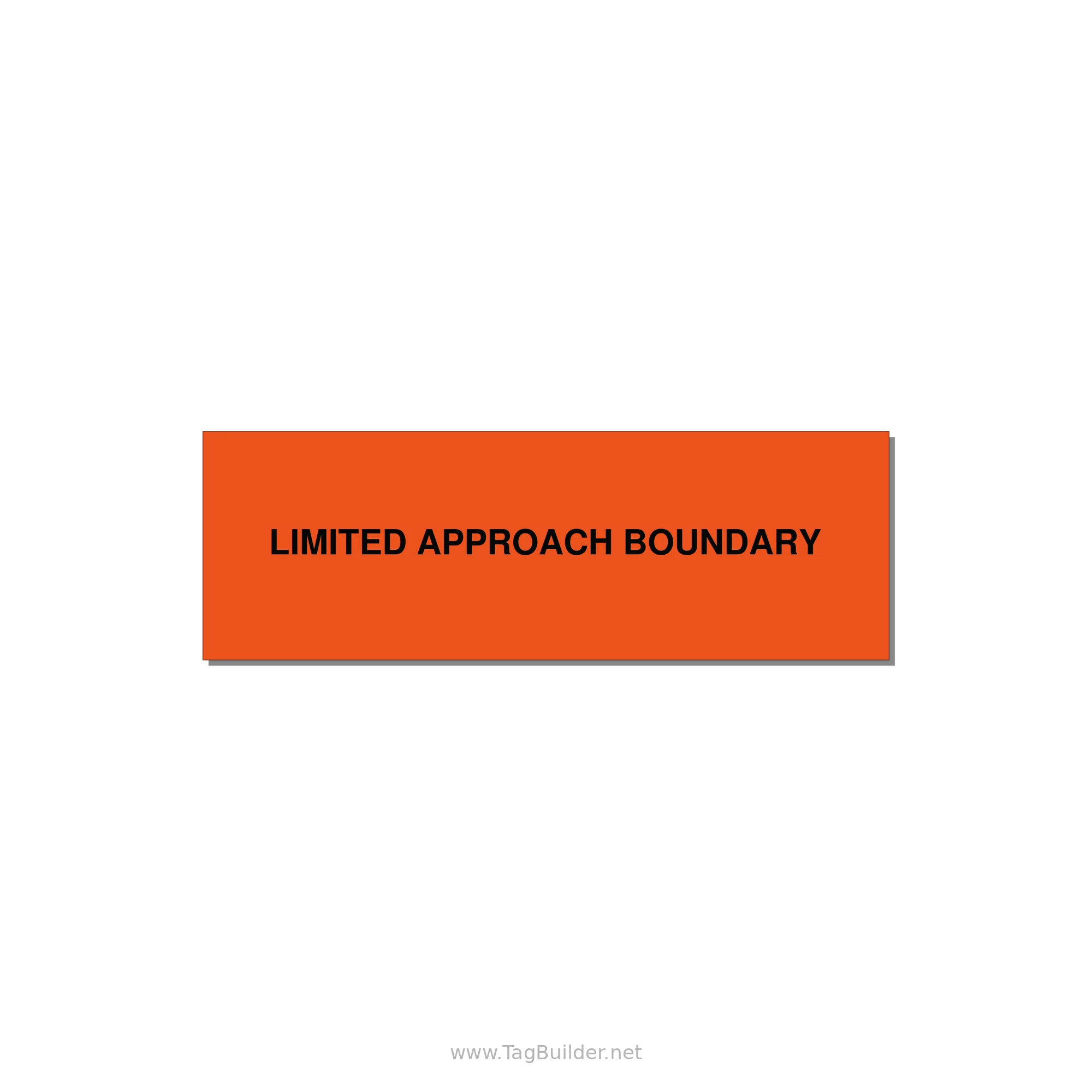 3.0x1.0" Safety Label - LIMITED APPROACH BOUNDARY — 3x1" Black on Orange, Adhesive
