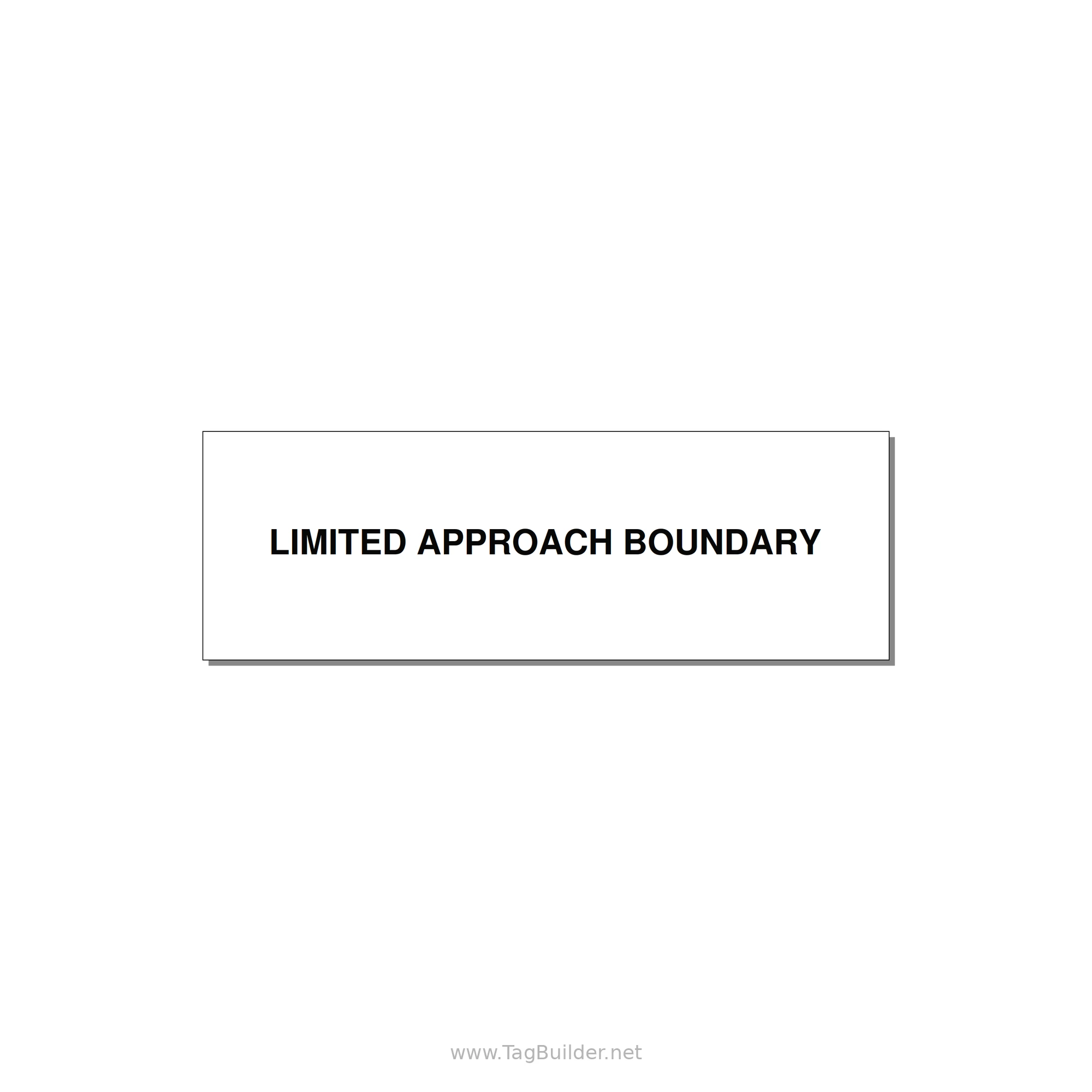 3.0x1.0" Safety Label - LIMITED APPROACH BOUNDARY — 3x1" Black on White, Holes