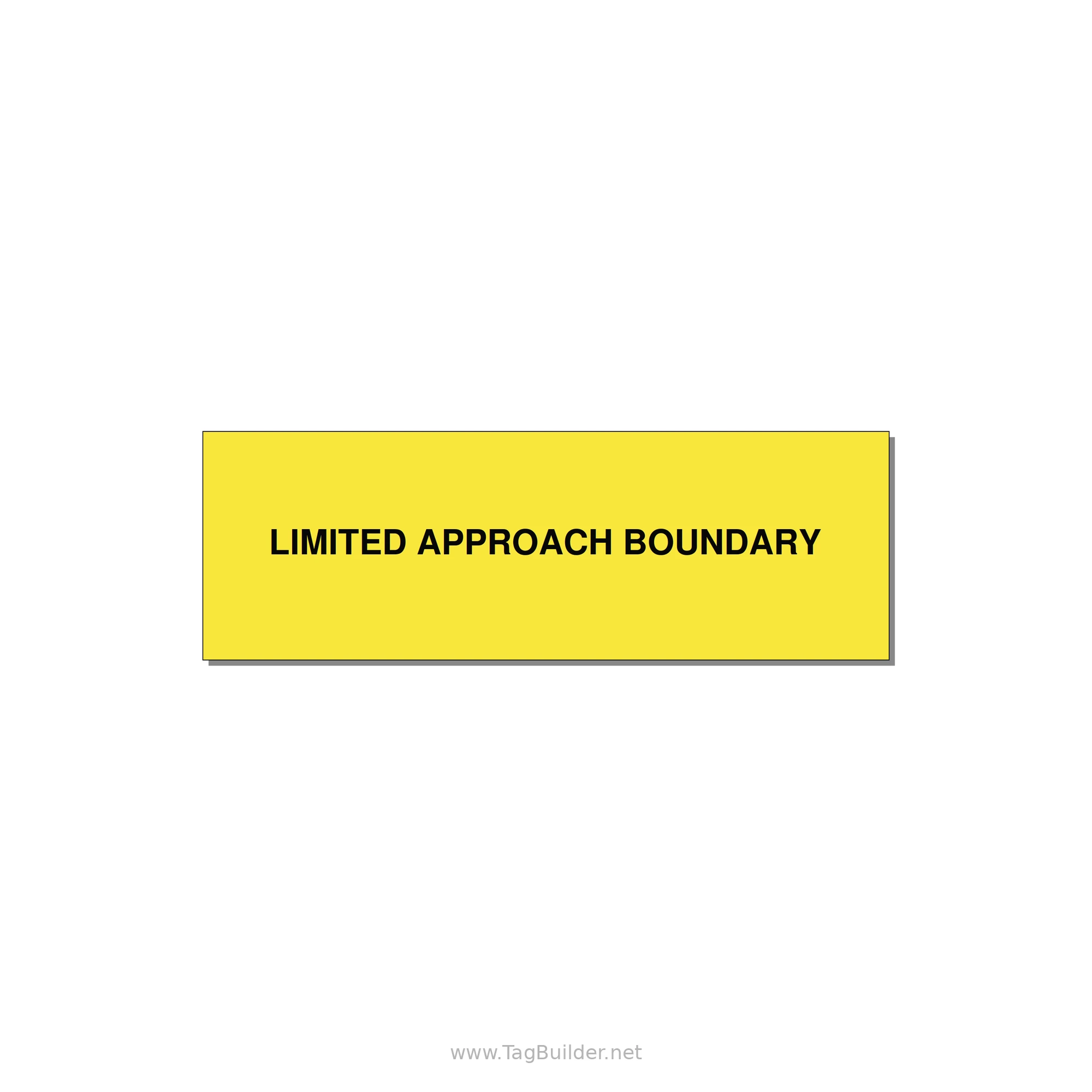 3.0x1.0" Safety Label - LIMITED APPROACH BOUNDARY — 3x1" Black on Yellow, Adhesive