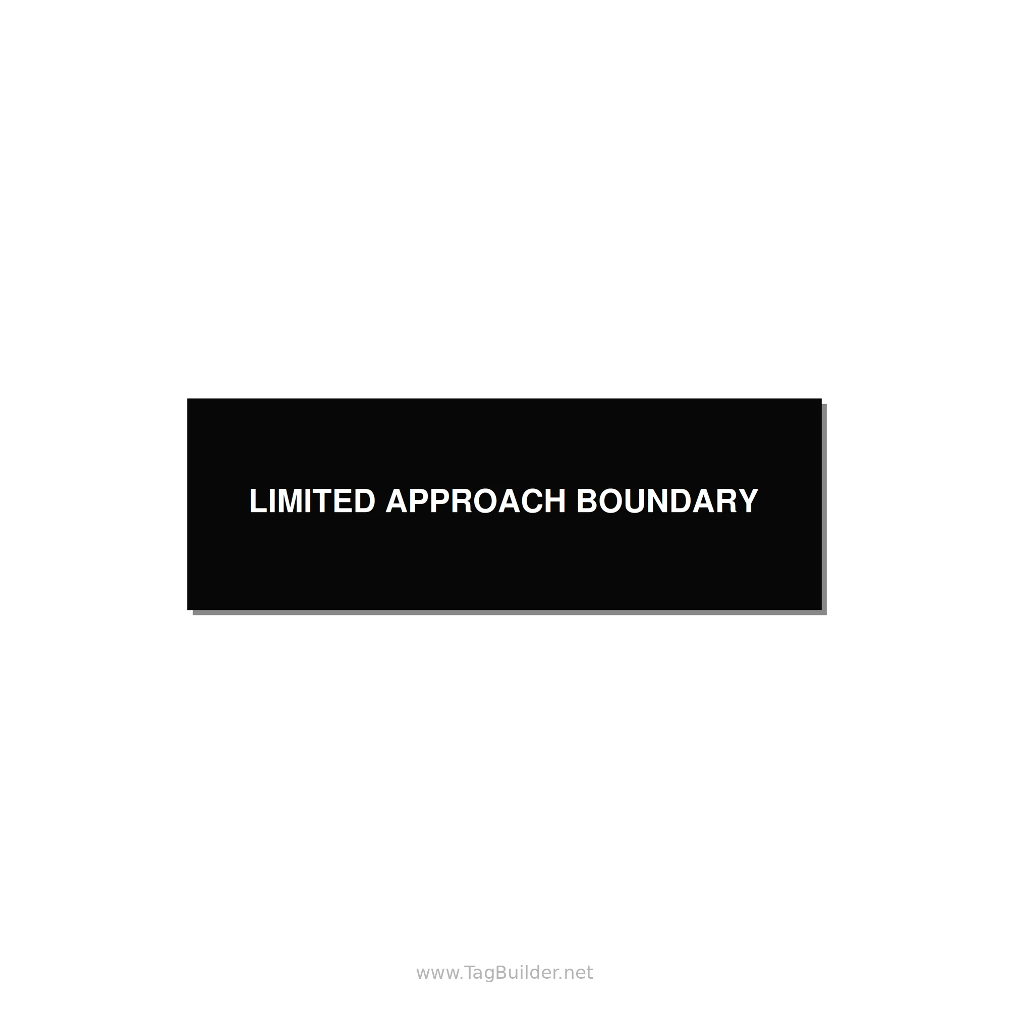 3.0x1.0" Safety Label - LIMITED APPROACH BOUNDARY — 3x1" White on Black, Holes